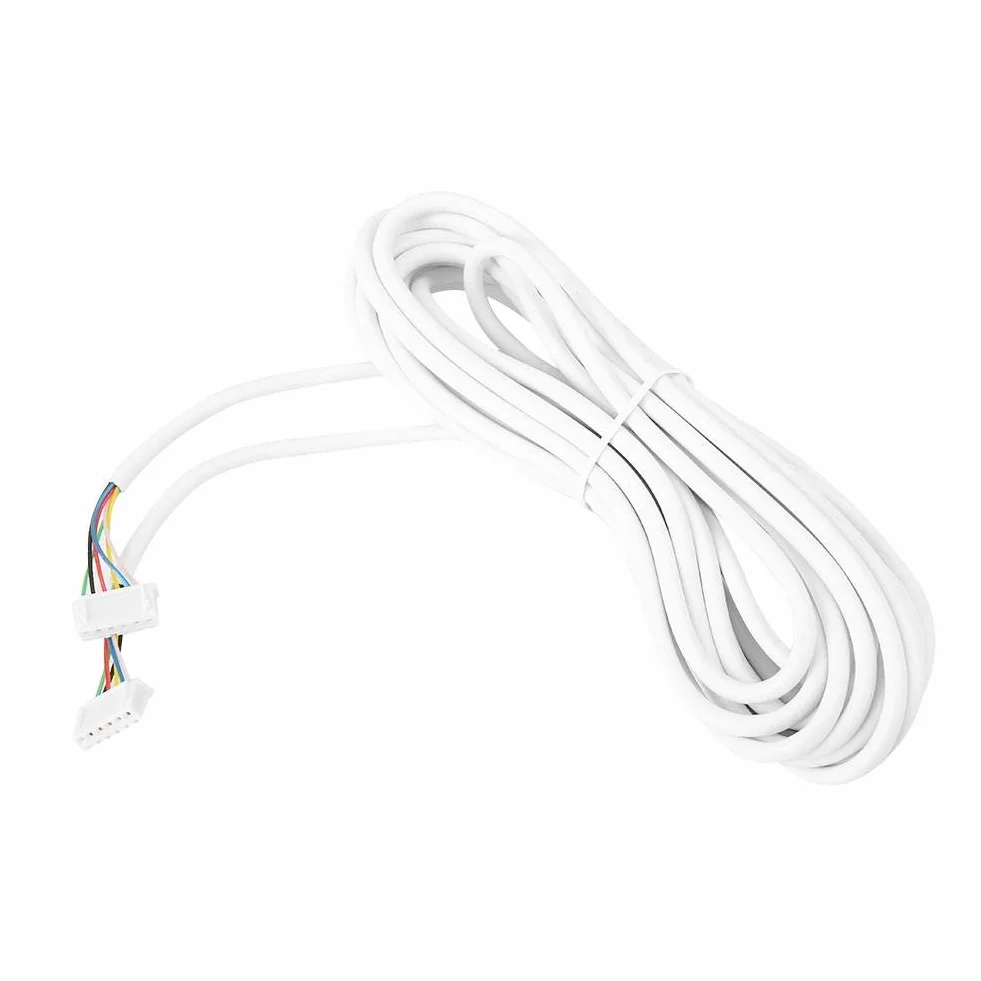 6-żyłowy kabel 5 m, 6-żyłowy przewód dzwonka, okrągły elastyczny przewód miedziany do wideodomofonu, 0,3 mm², 5 m, biały