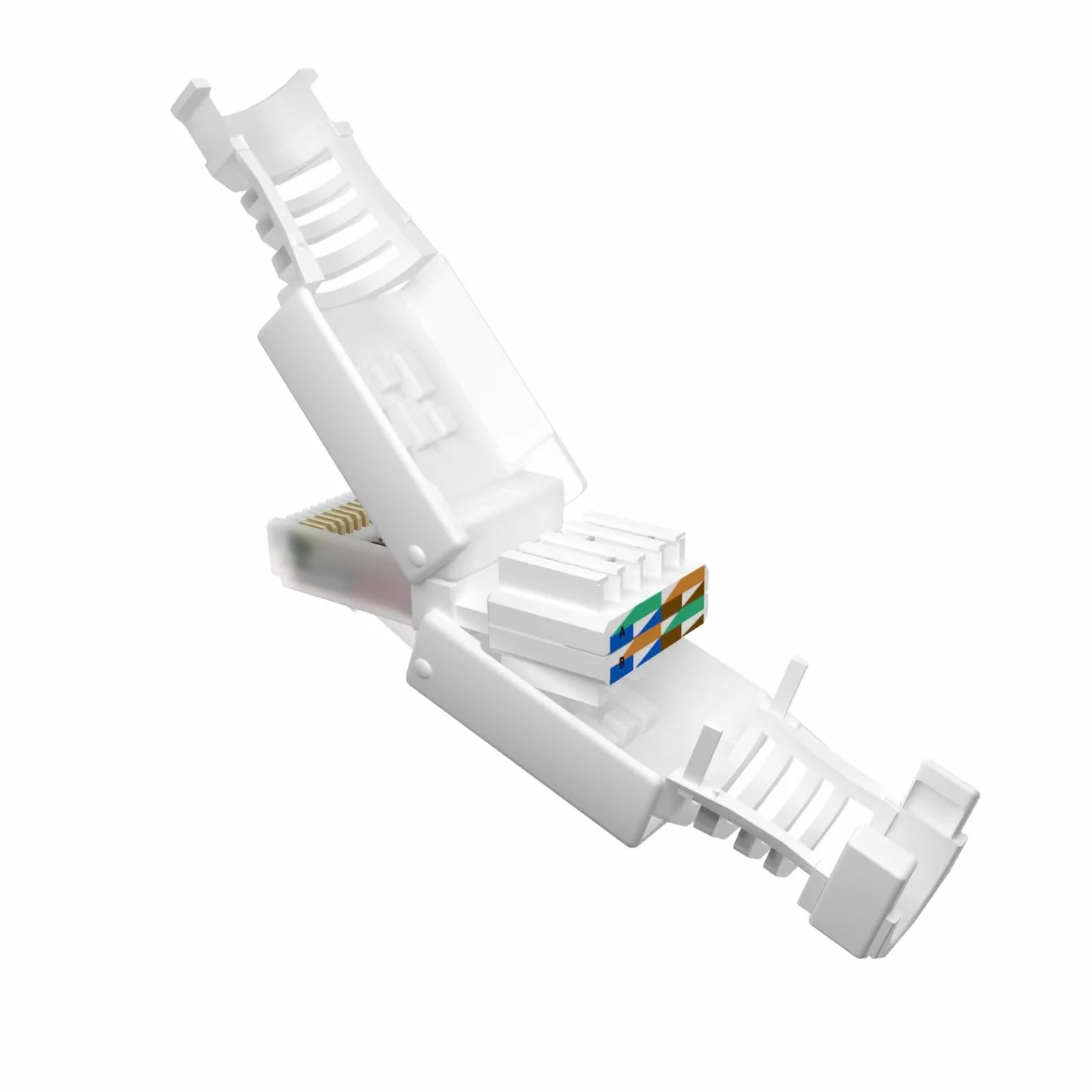 Germany B.e.s.t 10 x wtyczka sieciowa RJ45 CAT6 bez użycia narzędzi - beznarzędziowa wtyczka LAN UTP do CAT5, CAT6, CAT7 - nadaje się do kabli instalacyjnych i krosowych