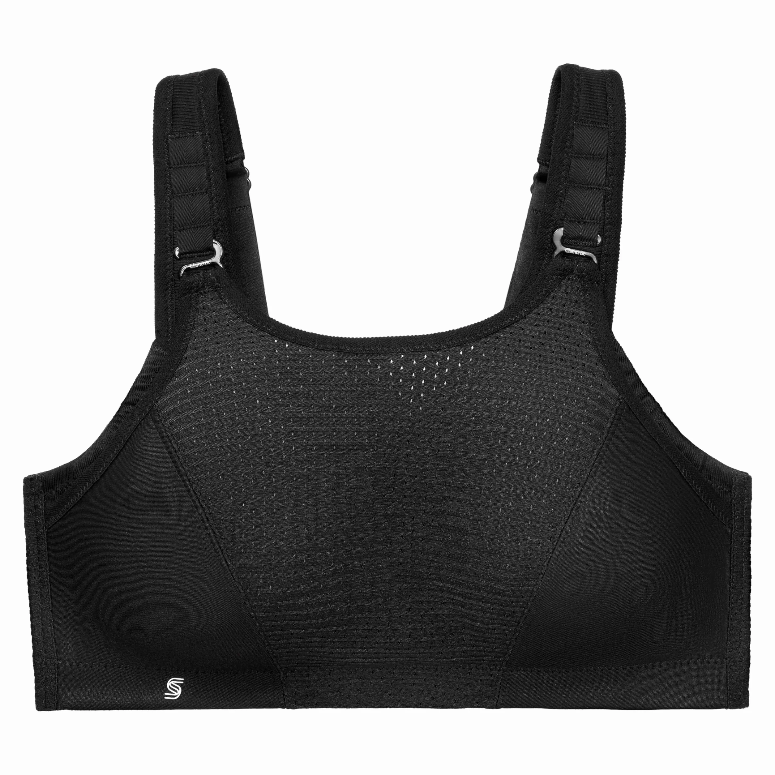 Glamorise Duży rozmiar plus biustonosz sportowy z regulowanym uchwytem bez fiszbin nr 1166, jenokolorowy czarny, 85E