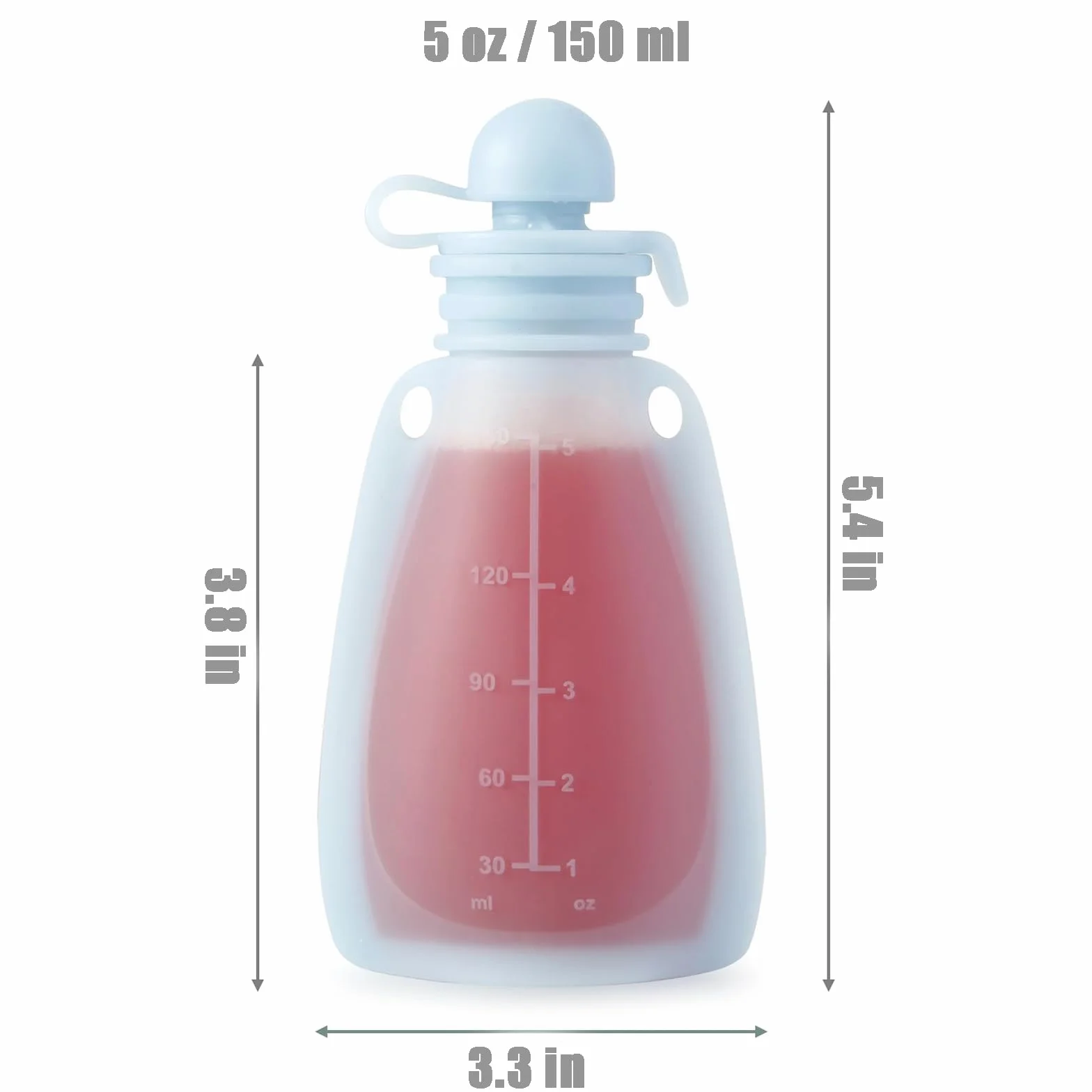 PandaEar woreczki do wyciskania z silikonu dla niemowląt, bez BPA, wielokrotnego użytku, 155 ml