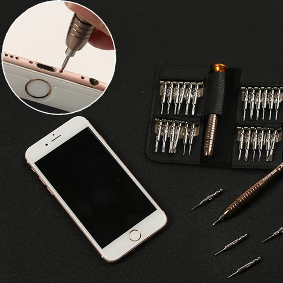 Nowy zestaw precyzyjnych śrubokrętów 25 w 1, elektroniczny zestaw narzędzi do otwierania i naprawy śrubokrętów Torx do telefonów, zegarków, tabletów, czarny