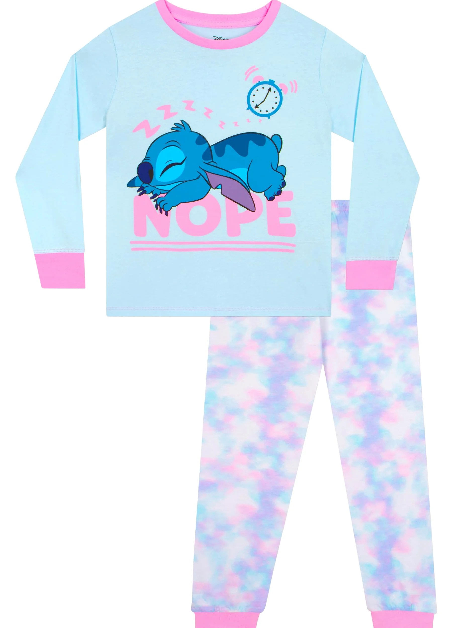 Piżamy Lilo i Stitch Dla Dziewczynek Tie-Dye Długi Rękaw Oficjalny Merch