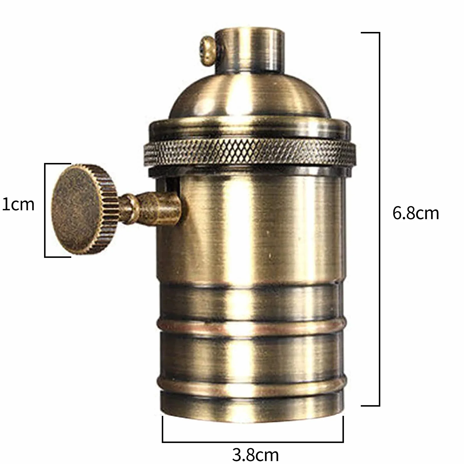 Vintage oprawa lampy retro E26/E27 antyczna lampa wisząca oprawa mosiężna przełącznik