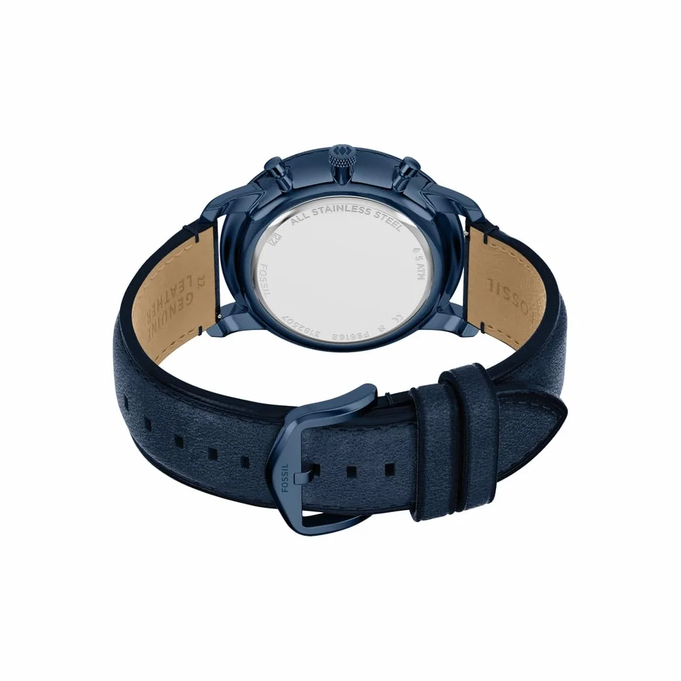 Fossil Neutra FS6168 męski zegarek ze stali nierdzewnej 44 mm, niebieski