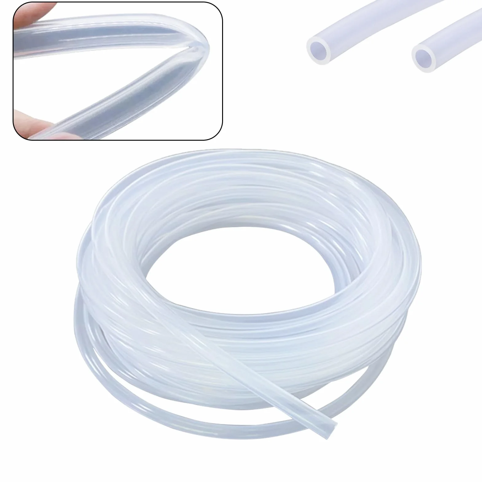 Wąż silikonowy 5 m ID x 8 mm OD, elastyczny wąż, przezroczysty, wysokiej jakości do kontaktu z żywnością, do powietrza, oleju, gospodarstwa domowego, transferu wody, przemysłu, wody pitnej