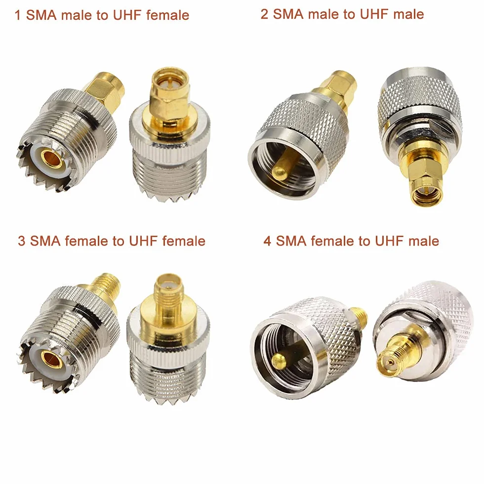 DollaTek 2 szt. RF koncentryczne z??cze RF PUHF do SMA PL259 SO239 do SMA m?skie i ?eńskie