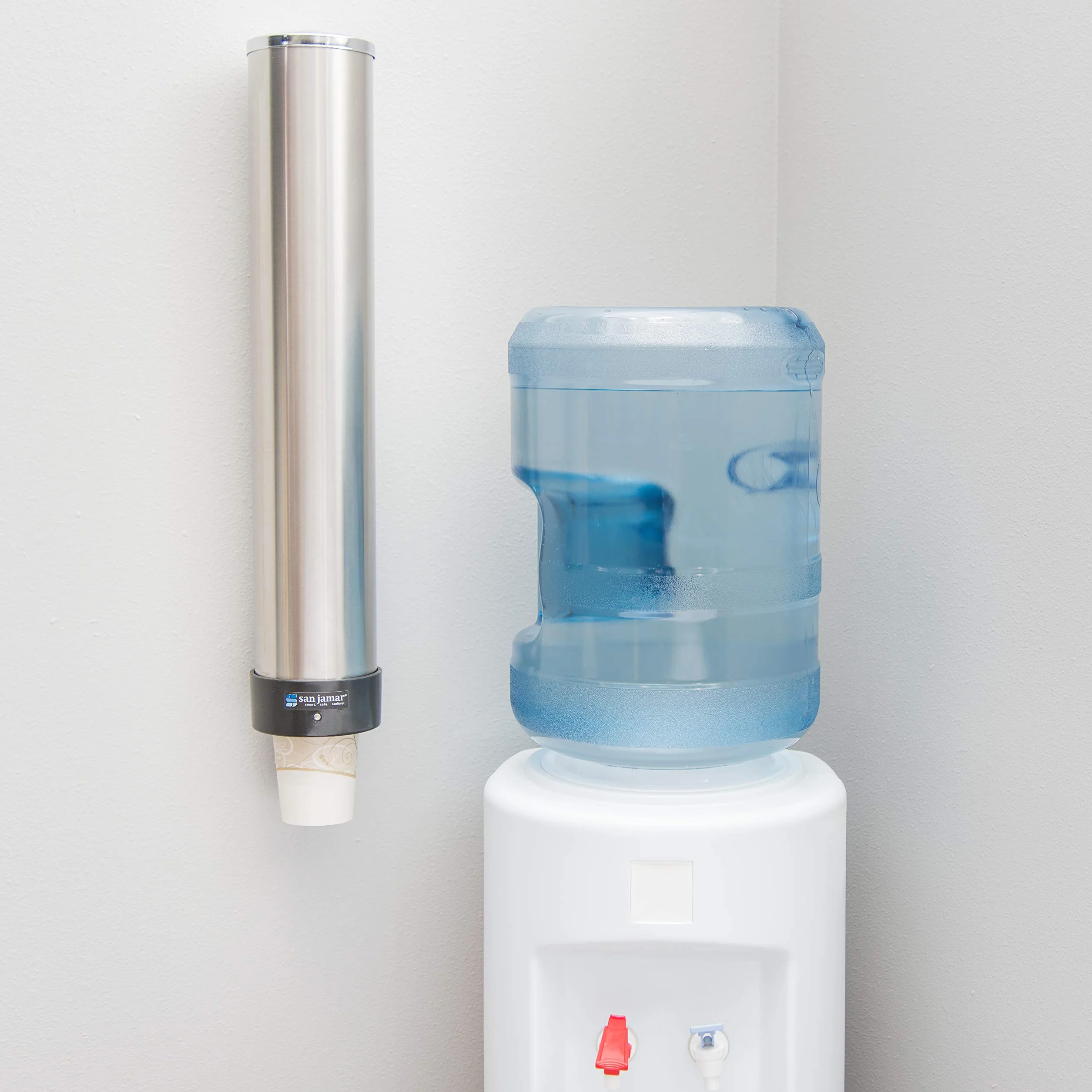 San Jamar C3400P kubek do napojów ze stali nierdzewnej do wyciągania, rozmiar kubka, 350-710 ml, średnica krawędzi 70-98 mm, długość rury 597 cm