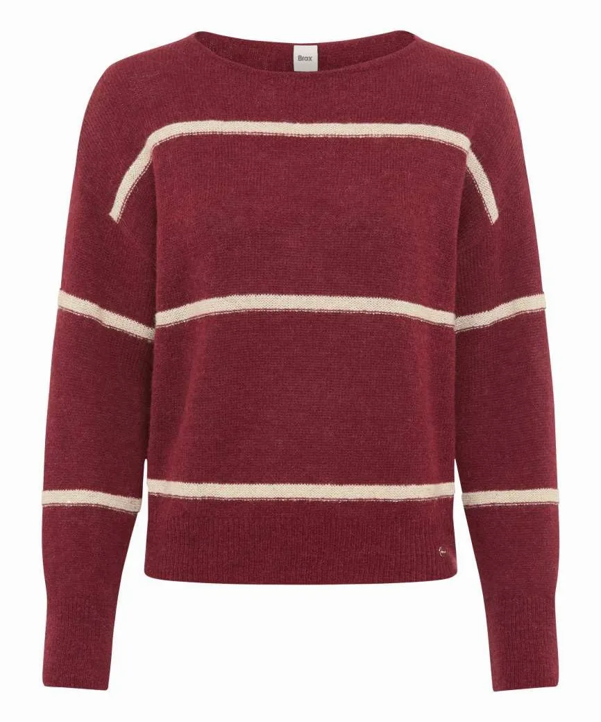 BRAX Sweter pullover Kobiety Style.lisa Lightweight Alpaca Sequins Stripe