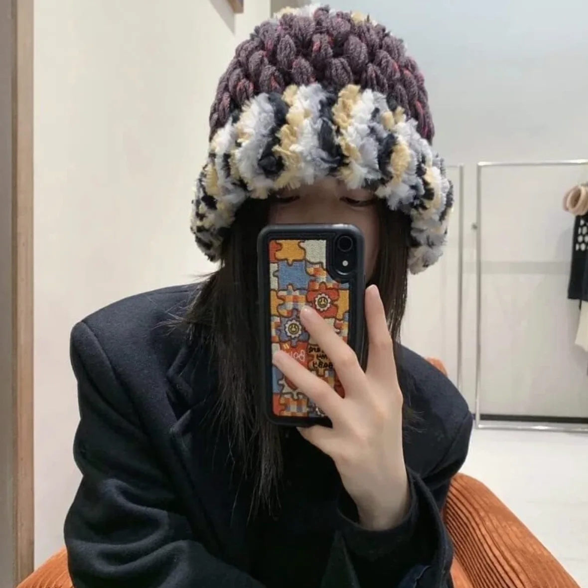 Czapka Beanie Czapka Zimowa Damska Dziewczęca Dzianinowa Czapka Robiona Na Drutach Czapka Rybaka Ciepła (jak pokazano Jeden Rozmiar)