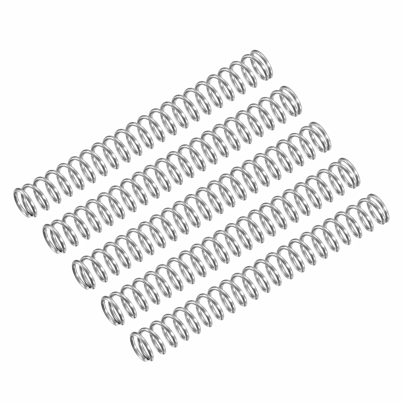 QUARKZMAN 5 szt. sprężyn dociskowych 304 stal szlachetna 4 mm AD 0,5 mm drut rozmiar 35 mm długość długość srebrny odcień