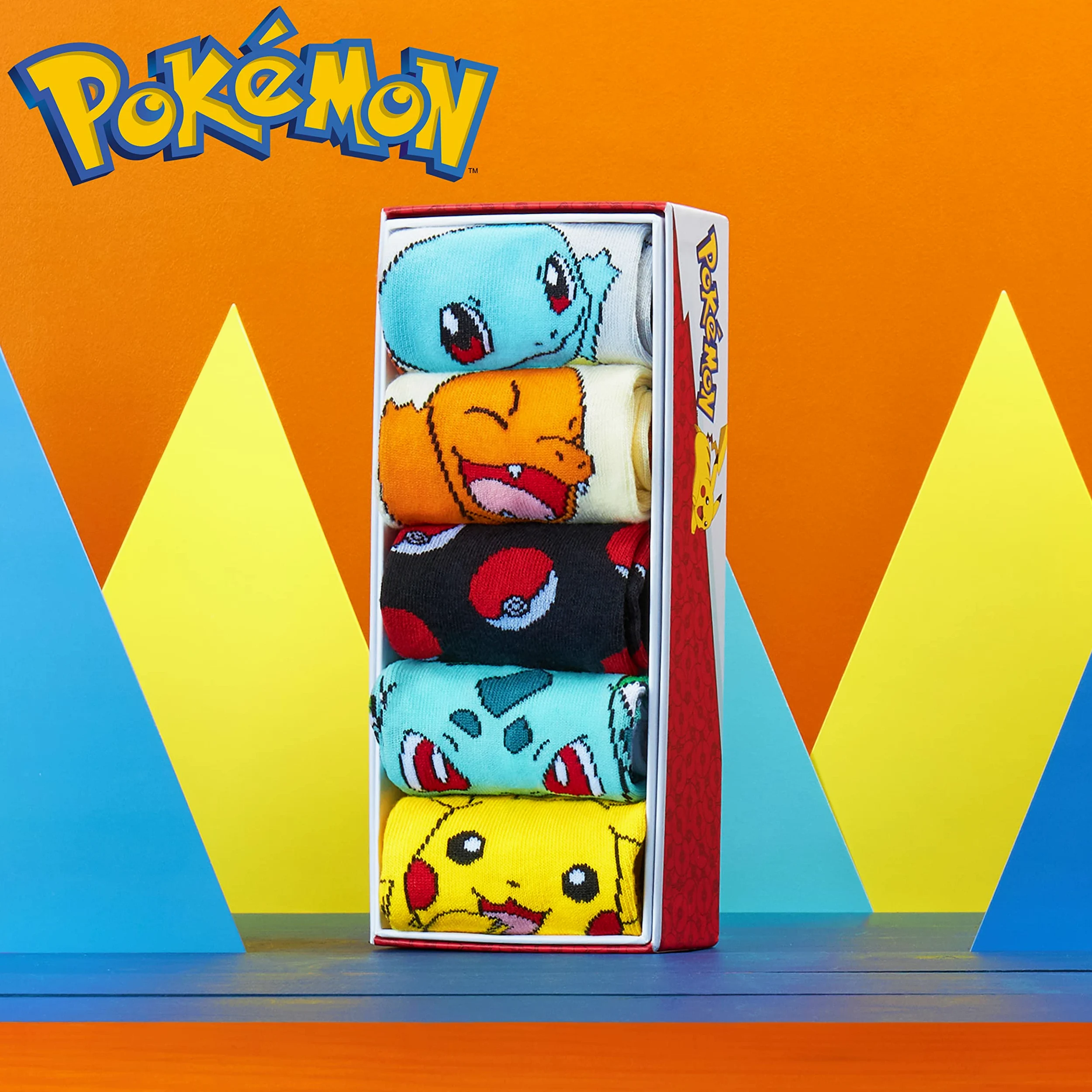 Pokemon Skarpety chłopięce 5 Pakiet Pikachu Skarpety do Kostek Rozciągliwy Oddychający Skarpety Crew dla Chłopców Dziewcząt Nastolatków Kobiet - Rozmiary 11-6 - Prezenty Pokemon