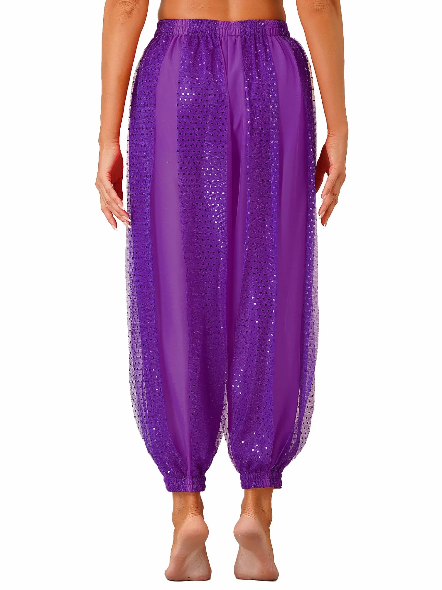 Runhomal Indyjskie spodnie do tańca brzucha damskie spodnie do tańca orientalnego do jogi pilates jazz harem