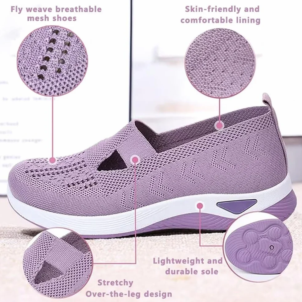 Damskie tkane ortopedyczne buty do chodzenia, lekkie, na co dzień, ortopedyczne, ulga w bólu stóp