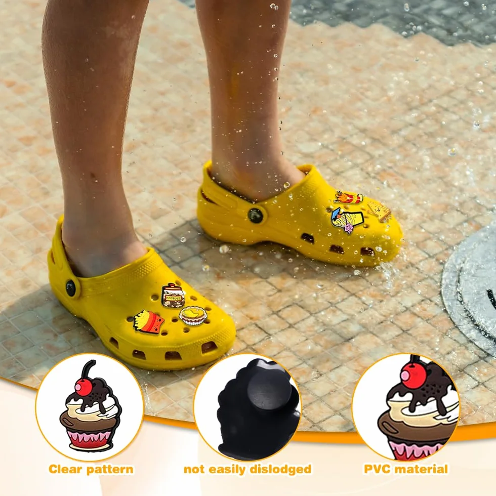 Zawieszki do butów PVC 2-3cm wzór żywności kreskówkowa dekoracja 40 sztuk
