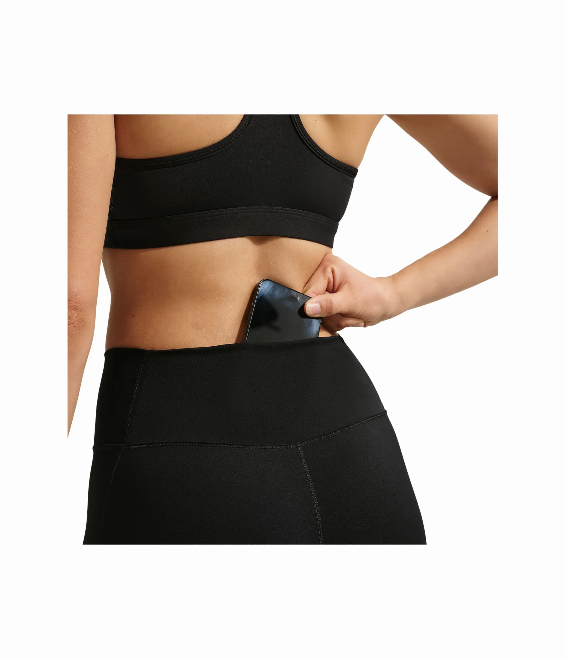Nike Damskie legginsy Df One Hr 7/8 Pkt, czarny/biały, S