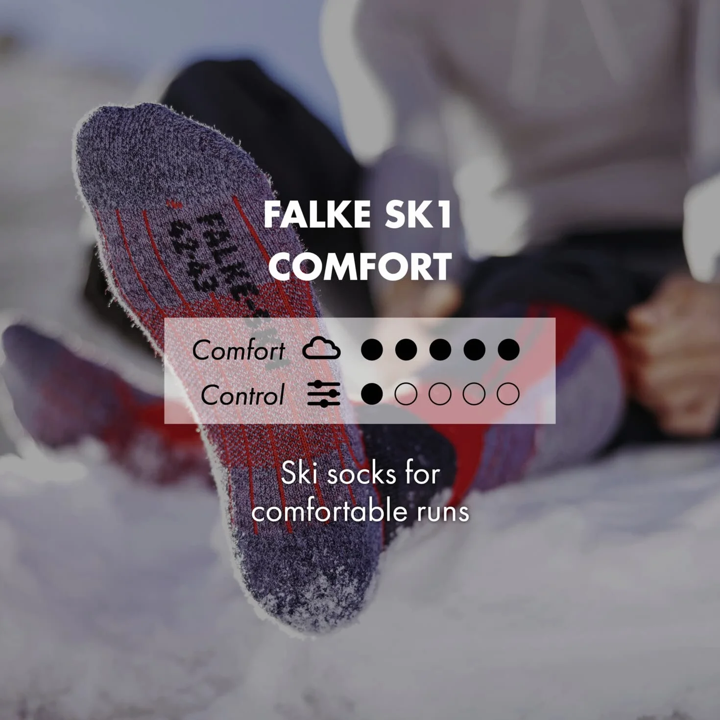 FALKE Skarpety narciarskie SK1 Comfort W Kh Wełna Jedwab ciepłe grube 1 Para Biały Off-White 37-38