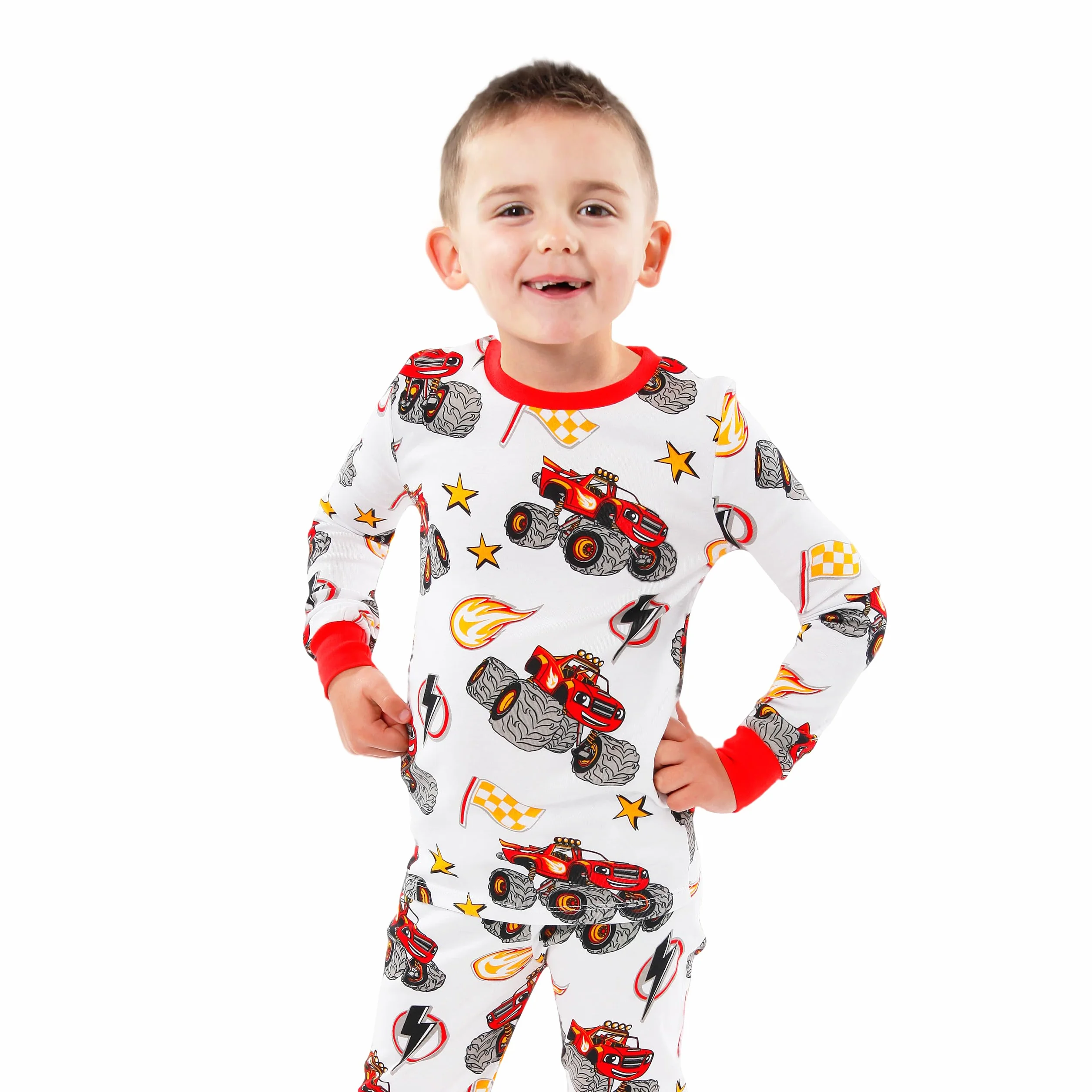 Blaze and the Monster Machines Pizamki Chłopięce | Zestawy Pizamek dla Chłopców o Dopasowanym Kroju | Pizamy dla Dzieci z Długim Rękawem z Motywem Monster Trucka