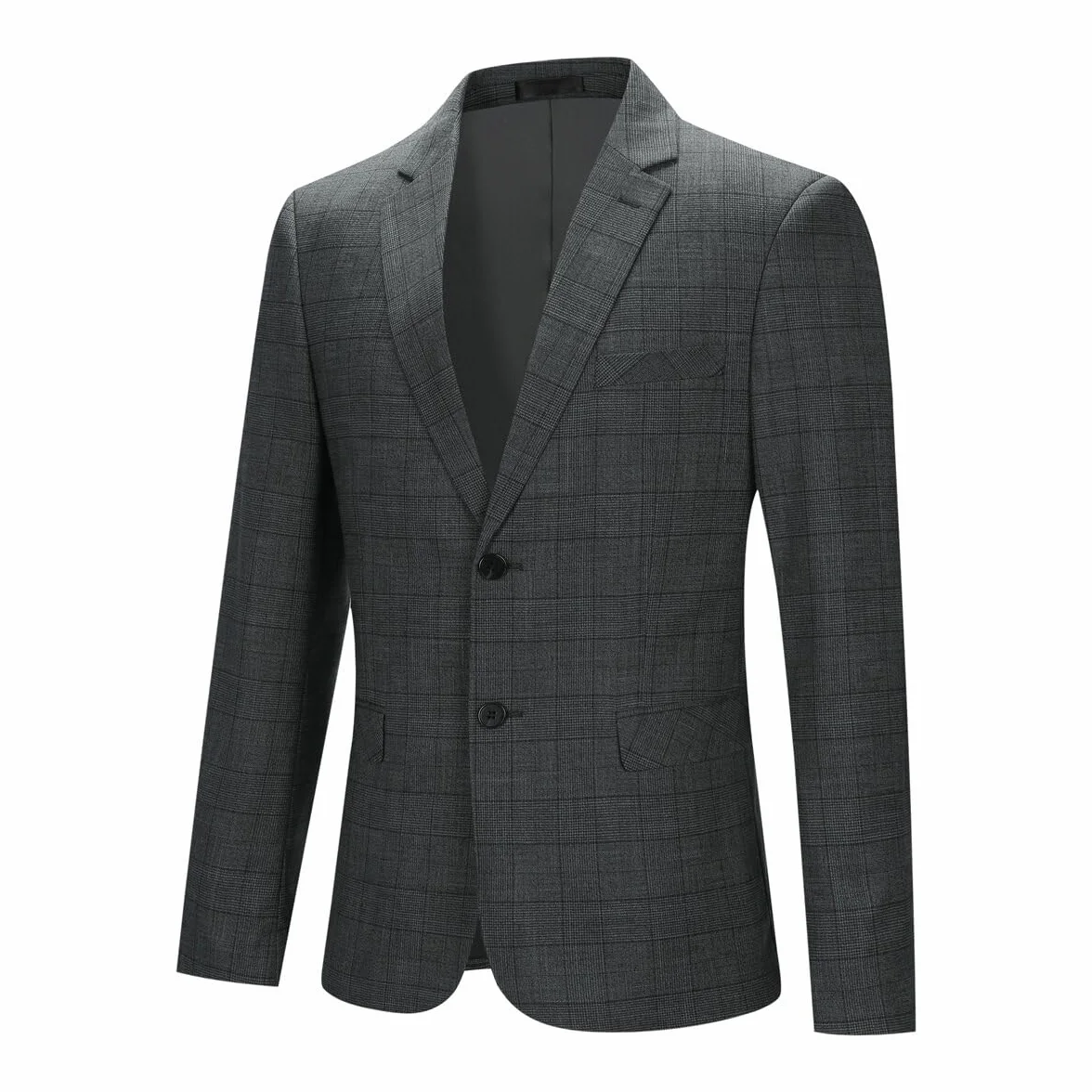YOUTHUP Męska marynarka garniturowa w kratkę, slim fit, 2 guziki, marynarka męska biznesowa
