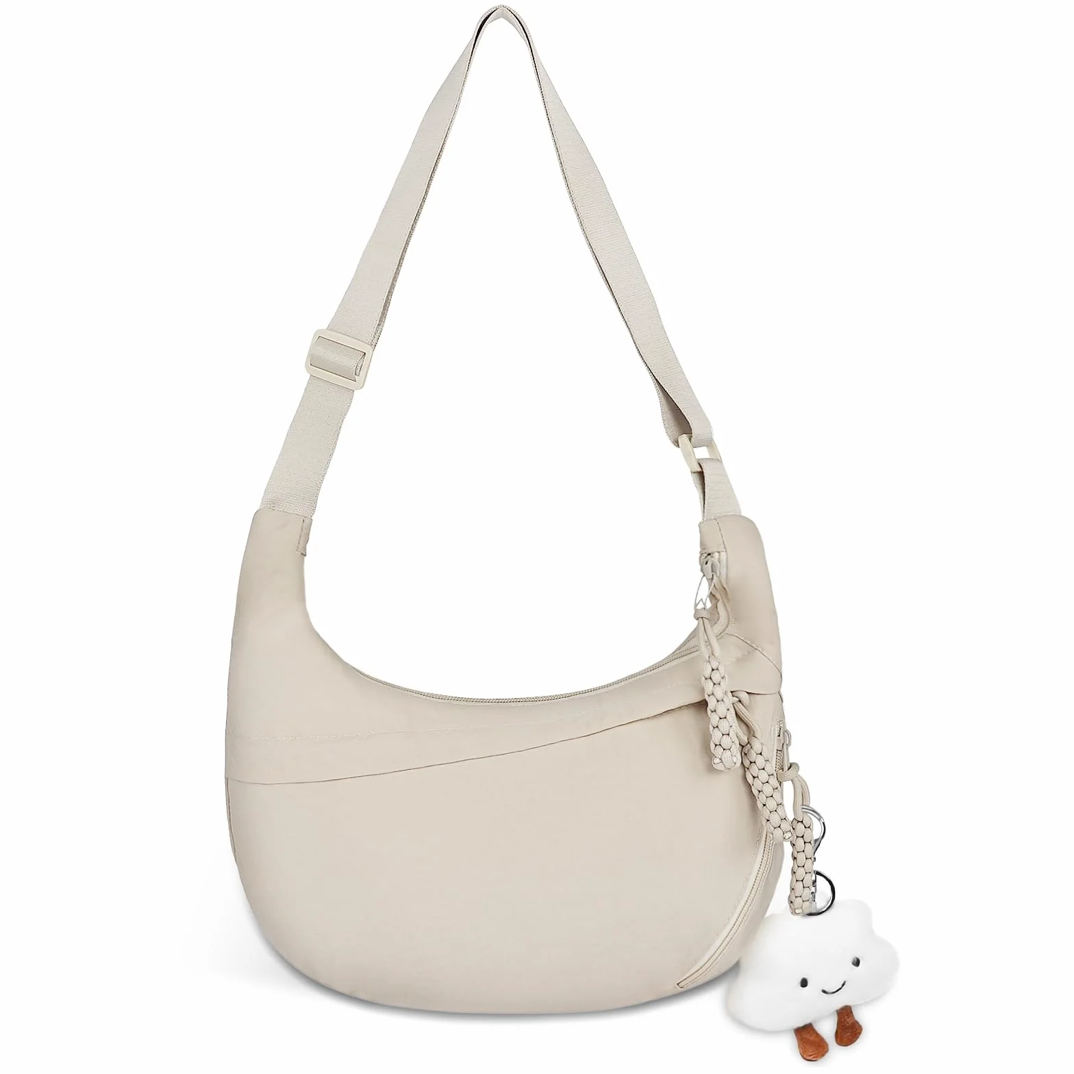 Aucuu Crossbody Bag damska torba na ramię, półksiężyc, torba na ramię, sztruksowa, na co dzień, z regulowanym paskiem na ramię, do pracy, na podróż, na co dzień