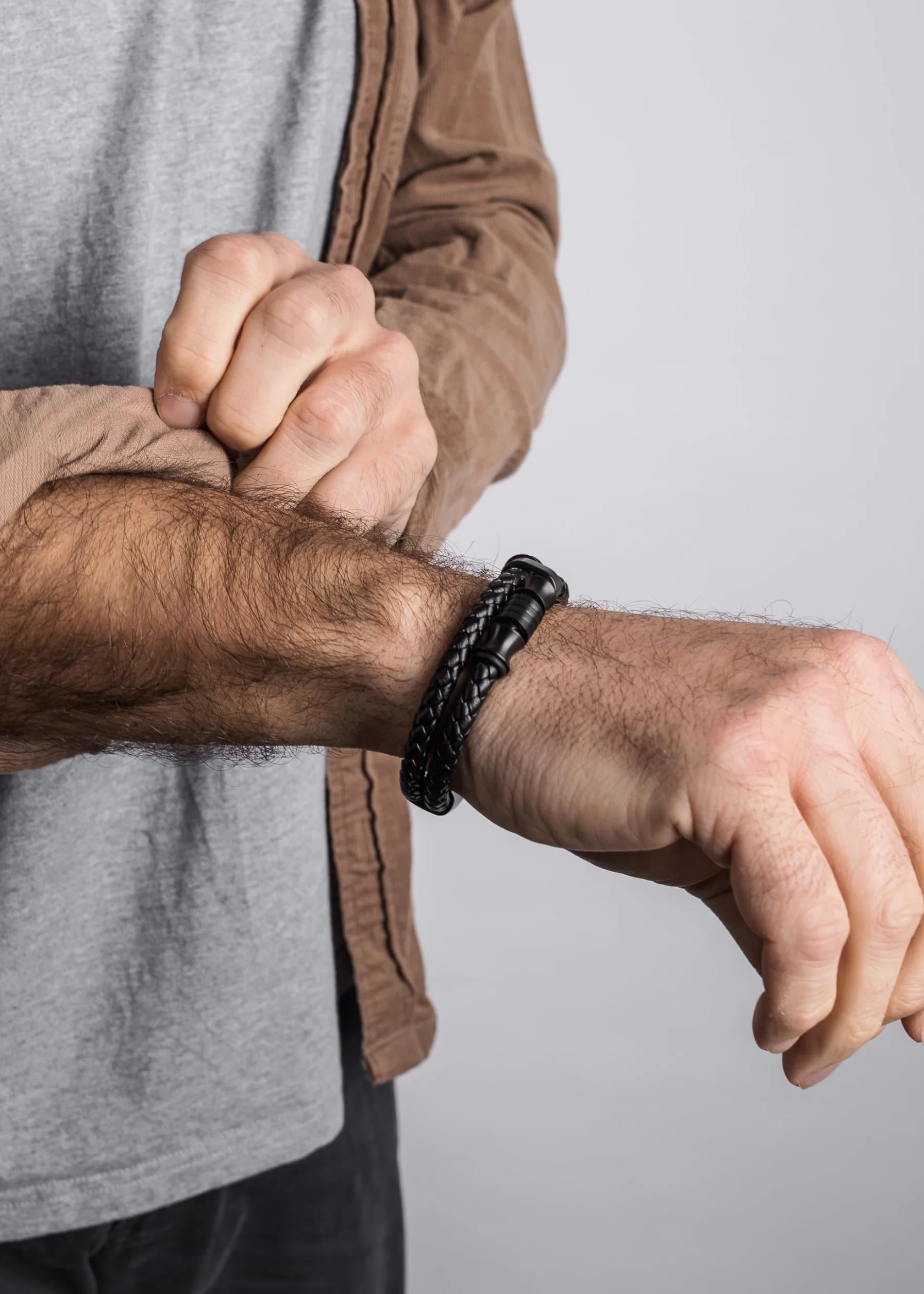Akitsune Gracilitas Bransoleta ze Skóry | Biżuteria dla Kobiet, Bransoleta Męska ze Stali Nierdzewnej z Magnetycznym Zapięciem, Skóra, bez kamienia