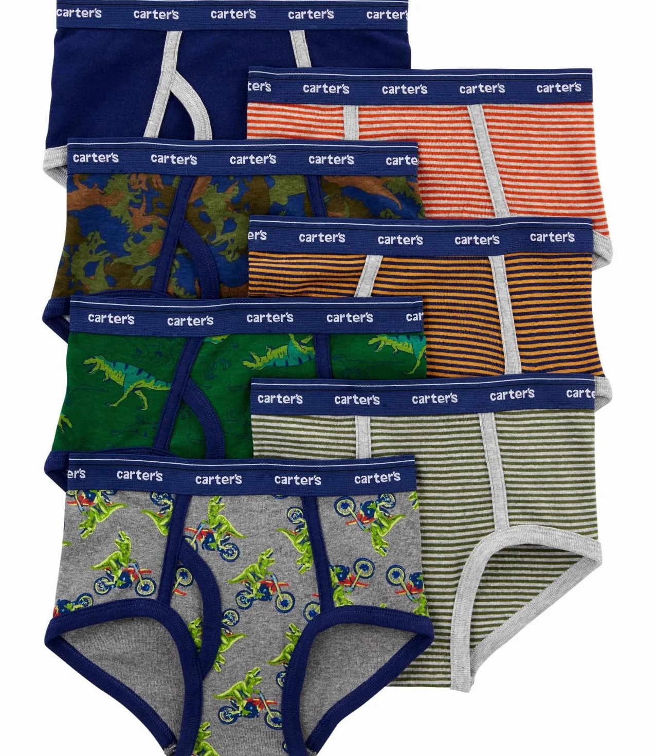 Carter's Boy`s Cotton Briefs 7 Pack (Green(3J765310)/Blue, 6-7)