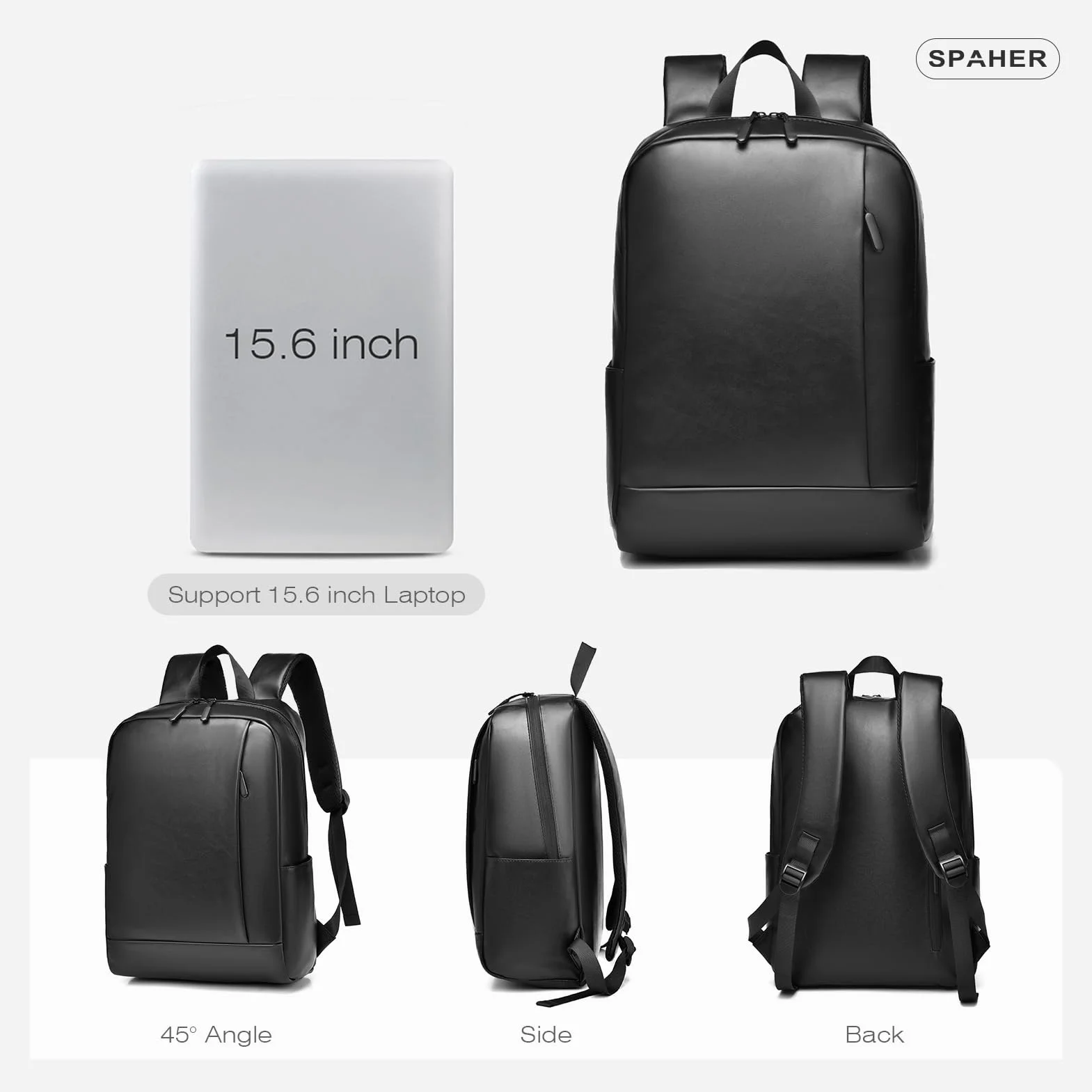 SPAHER 20L Skóry Plecak Podróżny 40x30x15cm British Airways Bagaż Podręczny do Samolotu Plecak na Laptopa 15,6 Calowy Wodoodporny Roboczy Szkolny Biznesowy Plecak Mężczyzna Kobieta