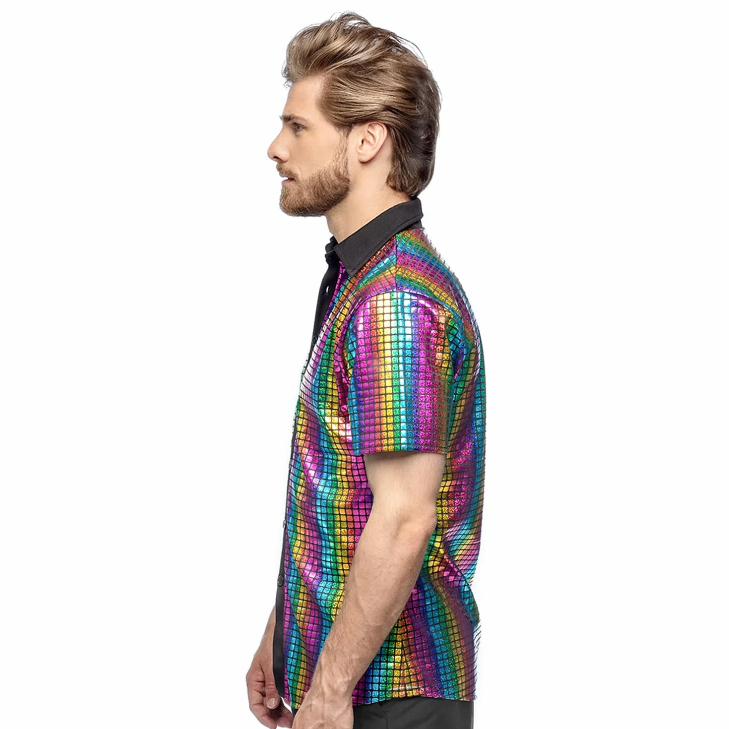 Boland Coloured Disco Diamond Shirt koszula męska z krótkim rękawem imprezowa