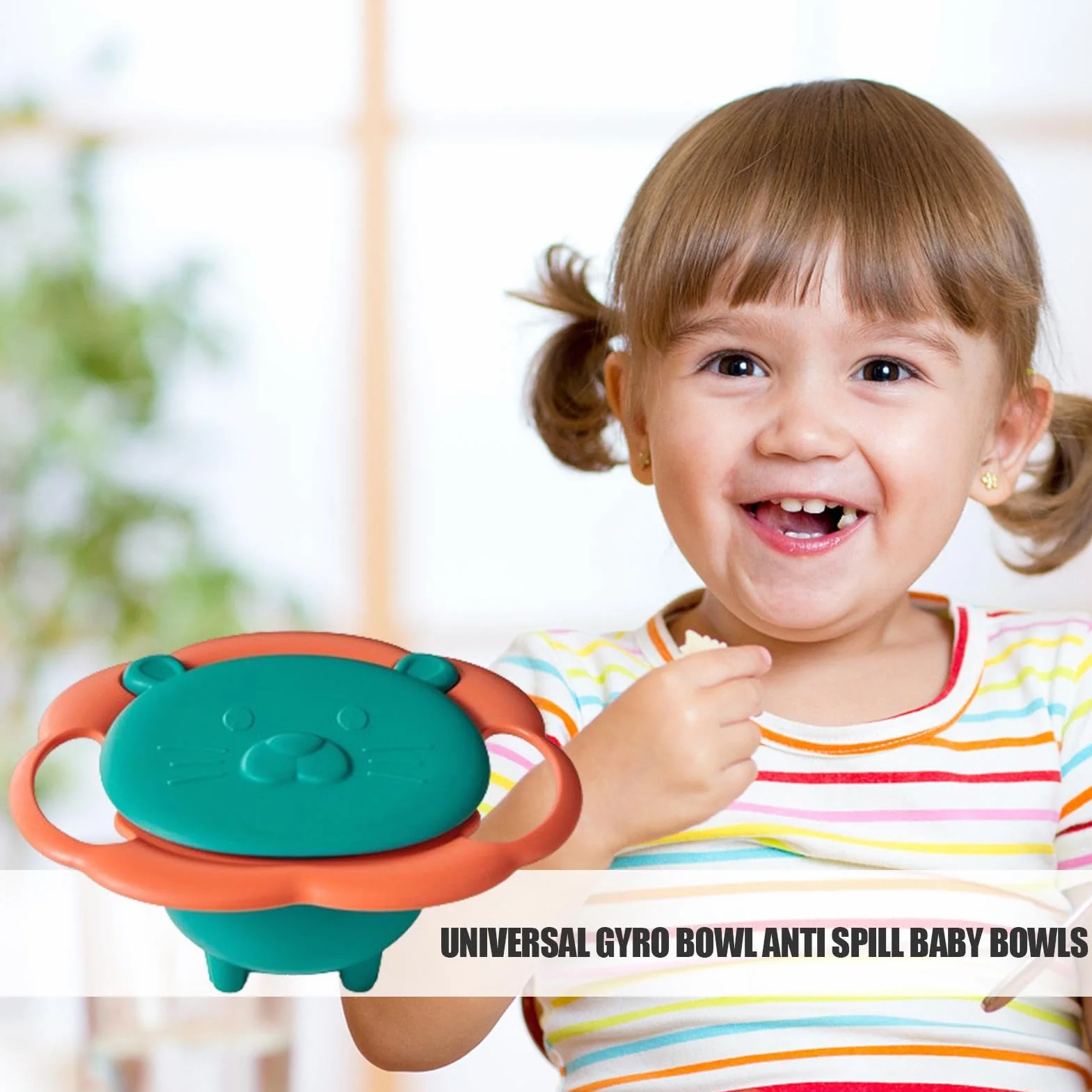 Anti Fall Bowl for Kids, Gyroscopic Smooth Bowl, Kids Anti Spill Bowl, Spill Proof Kids Bowl, Best Rotating Anti Spill Bowl Kids and 360 degree Gyroscopic Spill Proof Bowl for Children
