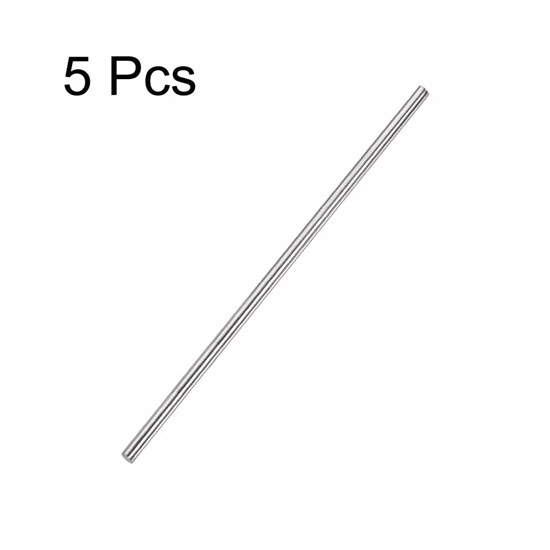 sourcing map 5 szt. 4 mm x 200 mm 304 stal szlachetna solidny pręt okrągły do majsterkowania