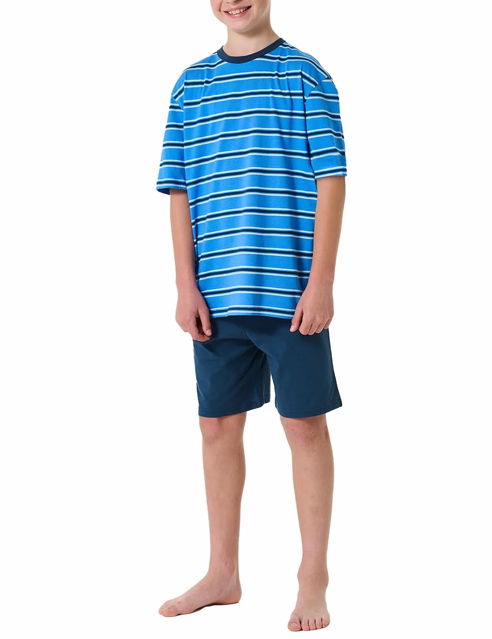 Schiesser Pidżama — zestaw Chłopcy Schiesser Jungen Schlafanzug Set Kurz - 100% Organic Bio Baumwolle - Größe 140 Bis 176