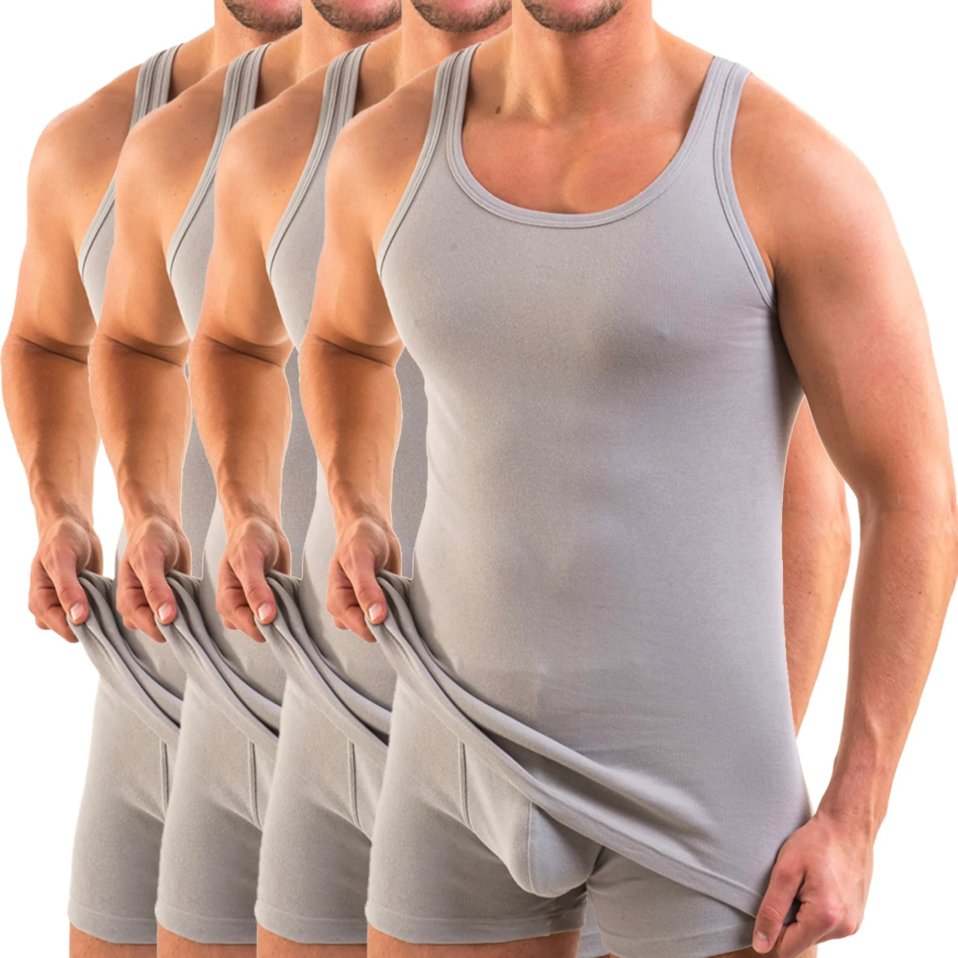 HERMKO 3000 4-pak męski tank top (inne kolory) bawełna ekologiczna