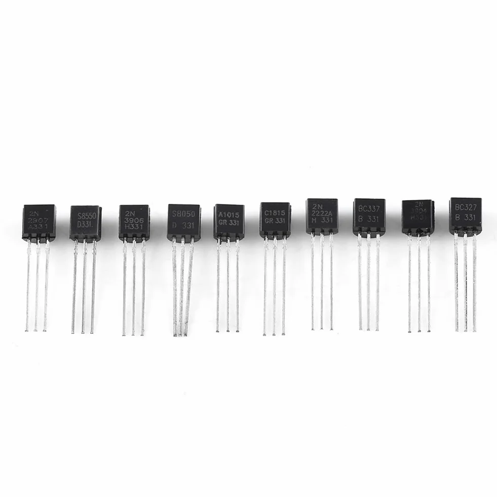 Tranzystor 2N2222 2N3904 Zestaw Asortymentowy Npn Pnp A1015 dla Led 2N 200 Sztuk 10 Wartości Tranzystory Krzemowe Asortyment Wciągarki Bc337, Bc327, 2N2222, 2N2907, 2N3904, 2N3906