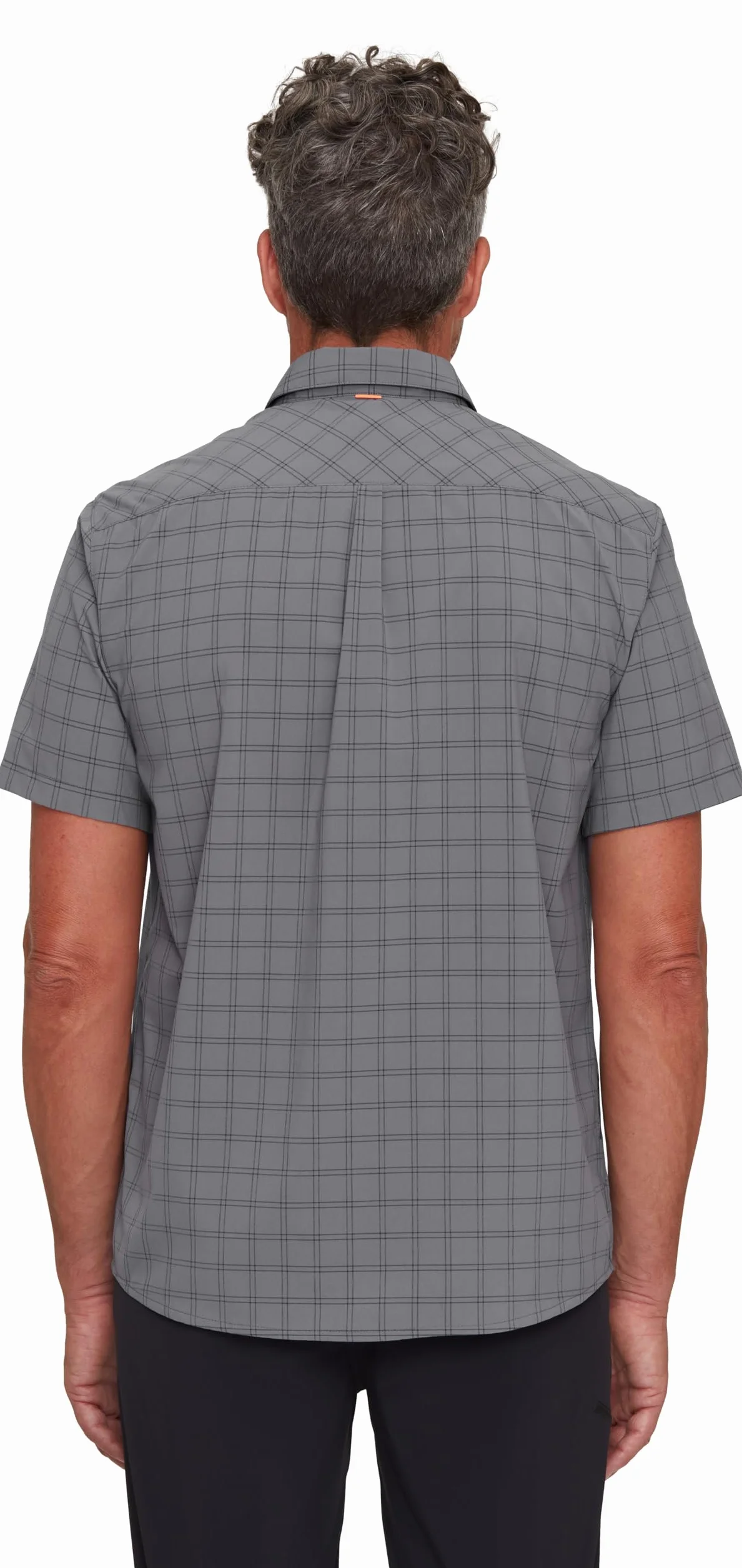 Mammut Lenni Shirt Men – Koszula Trekkingowa Męska | Krótki Rękaw, Ochrona UV, Szybkoschnąca i Oddychająca | Rozmiar L, Stalowy-czarny