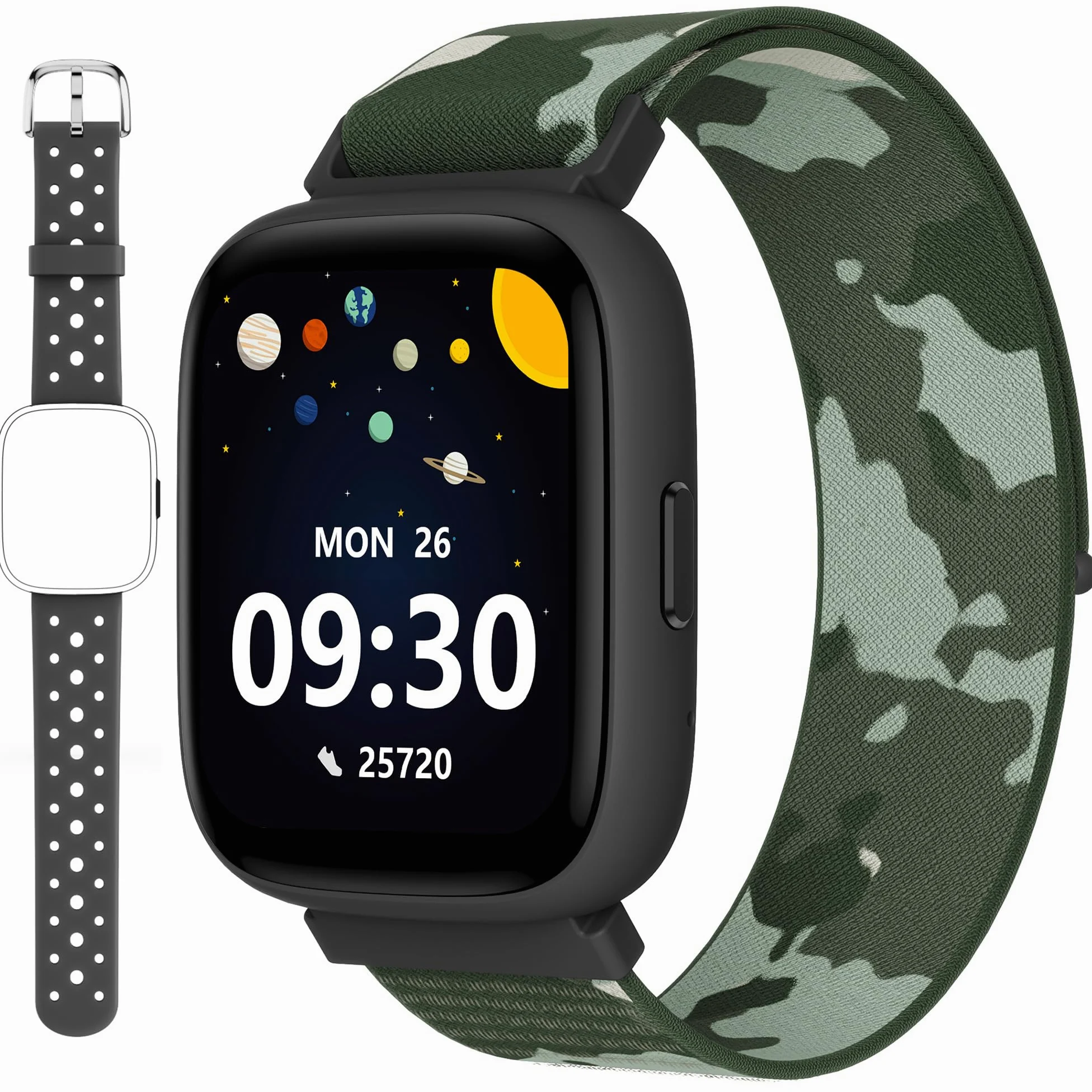 BIGGERFIVE Smartwatch dla dzieci 1,8" krokomierz monitor snu puls 24/7 alarm wibracyjny wodoszczelność IP68 puzzle z aplikacją/bez 5-16
