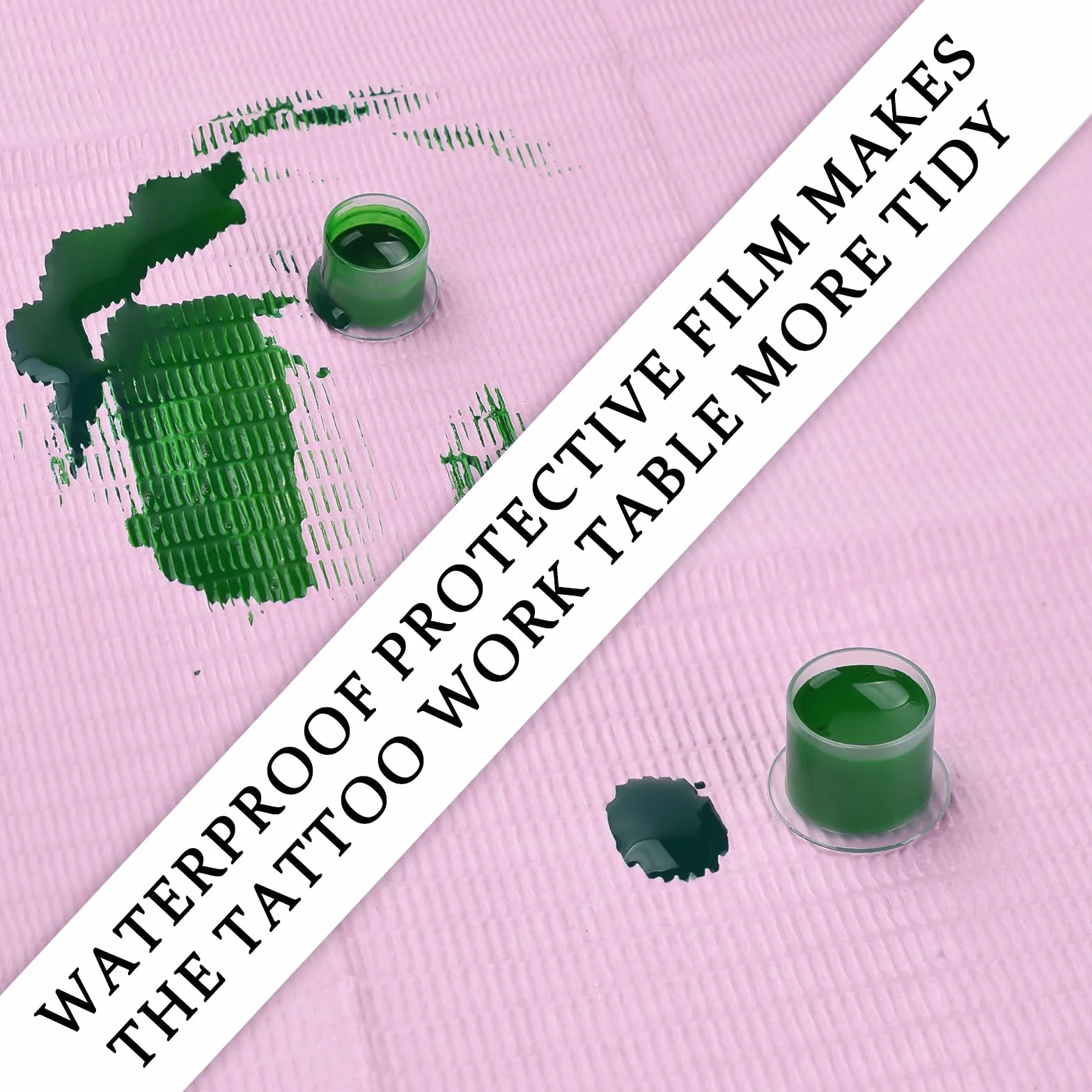 ATOMUS 20 sztuk jednorazowych podkładek wodoodpornych zabezpieczających przed wyciekiem czyste obrusy Underpad do salonu piękności tatuaż Protector Pad Liście (Pink)