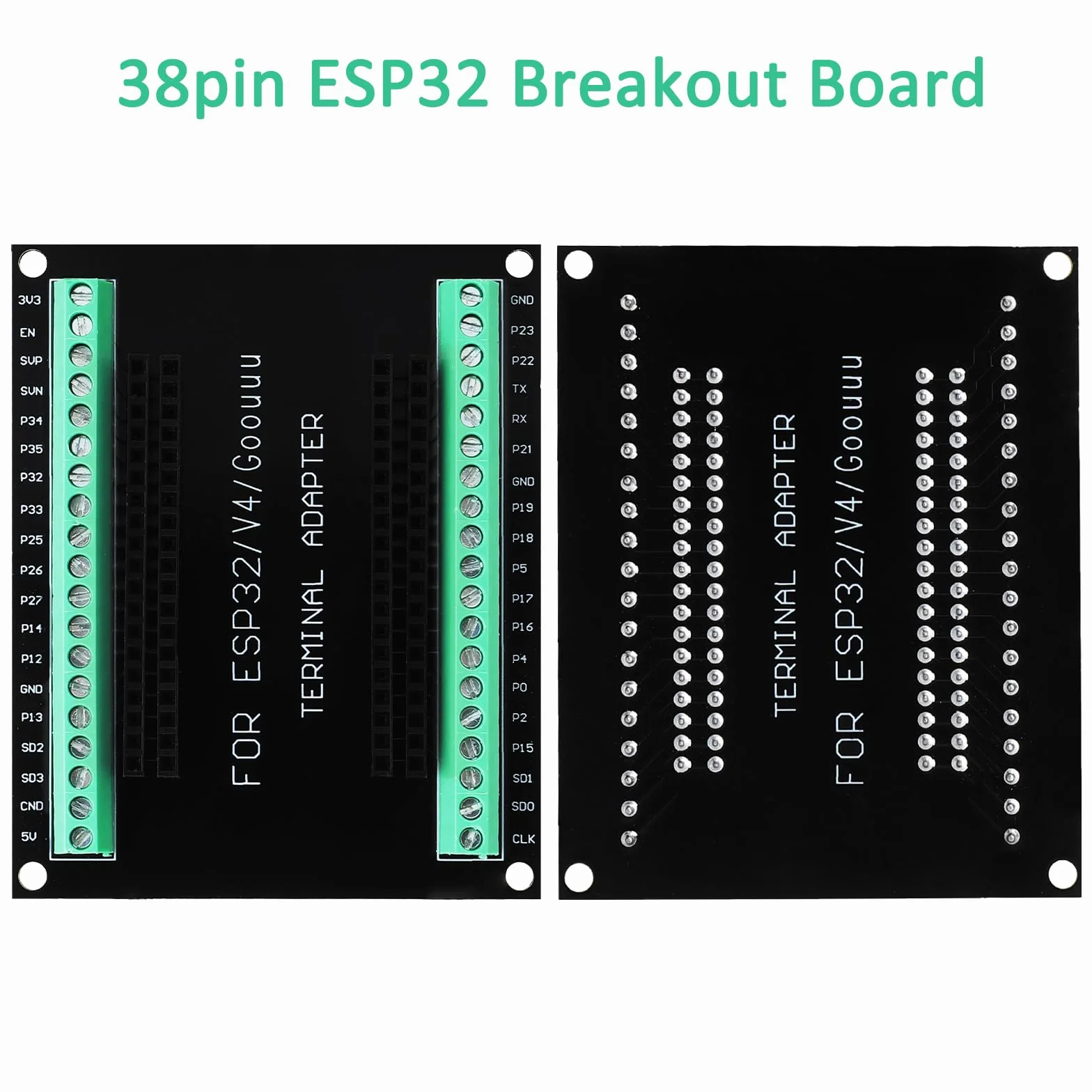 TNSLAND Zestaw 3 szt. ESP32-WROOM-32 Breakout Board 38PIN Shield GPIO 1 w 2 do 38pin ESP32 deska rozwojowa ESP32 Wroom Board Terminal Adapter rozszerzenie