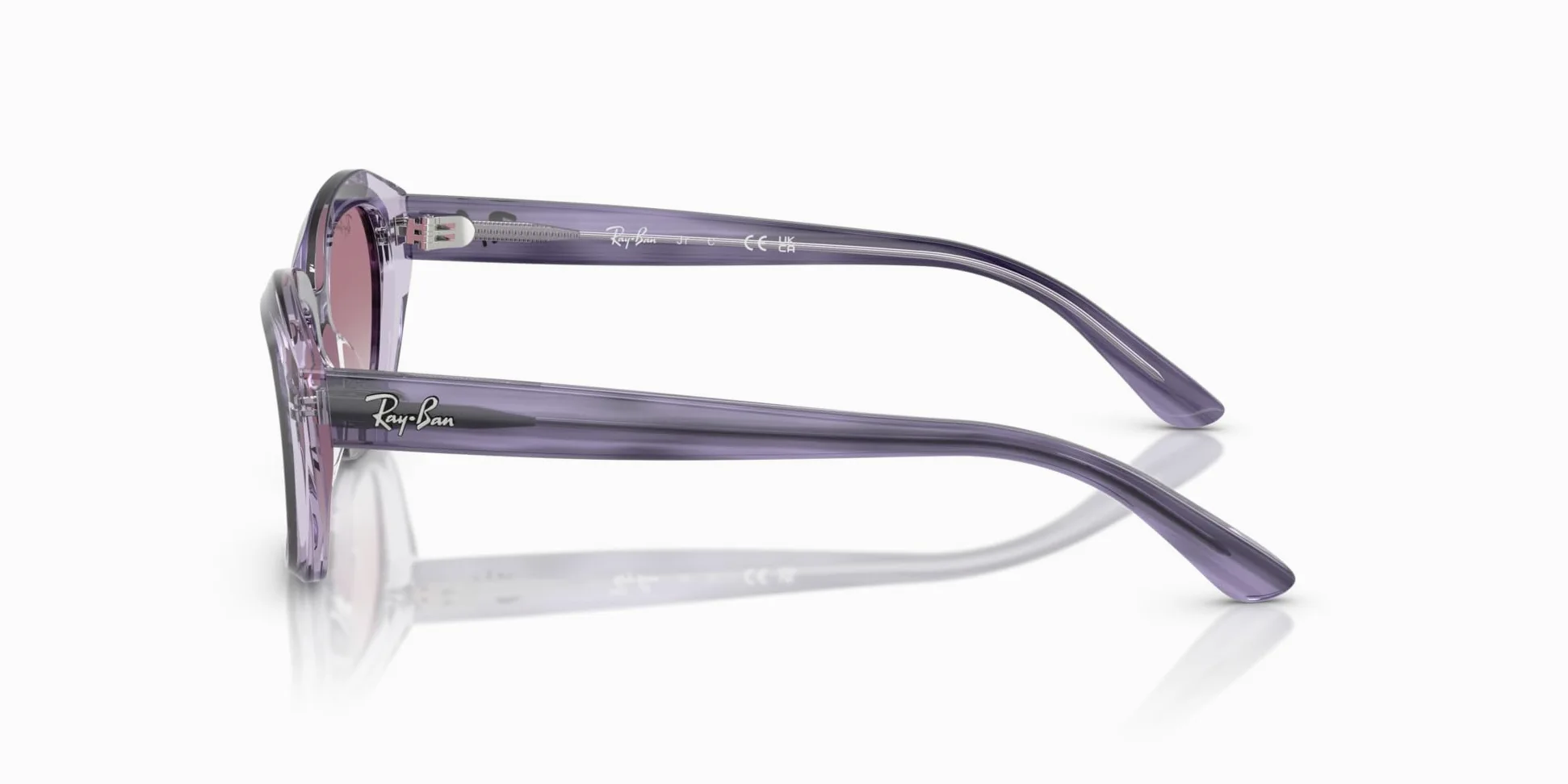 Ray-Ban Okulary przeciwsłoneczne unisex dziecięce Rj9081s, Fioletowy w paski na przezroczystym/szarym gradientowym fioletowym, 48 mm