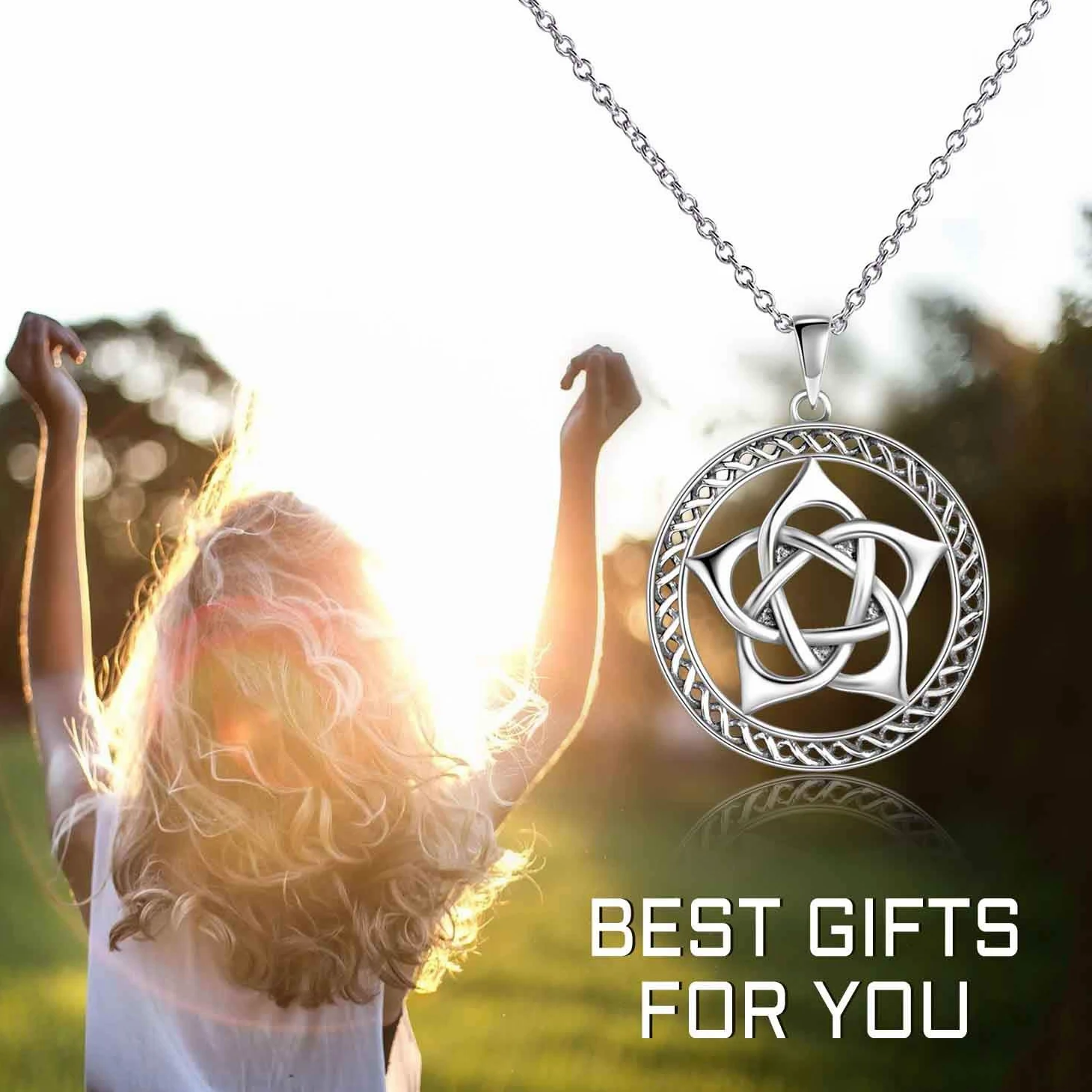 YAFEINI Pentacle naszyjnik srebro Pentagram Pentagram wisiorek naszyjnik wikańska biżuteria dla kobiet mężczyzn prezenty e Srebro, cod. PYX3253