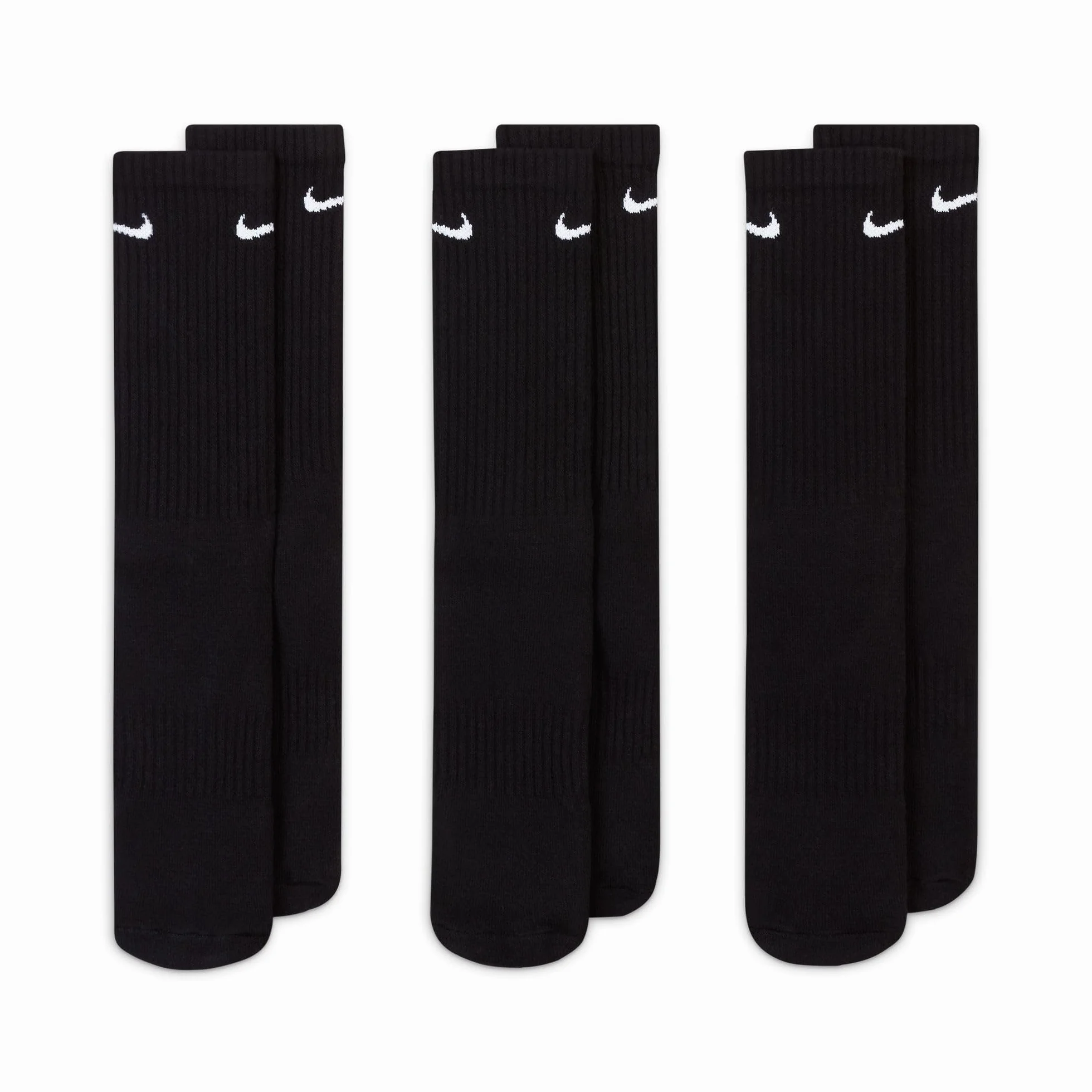 Nike Uniseks Skarpety Everyday Cush Crew Skarpety, Czarny/Biały, M