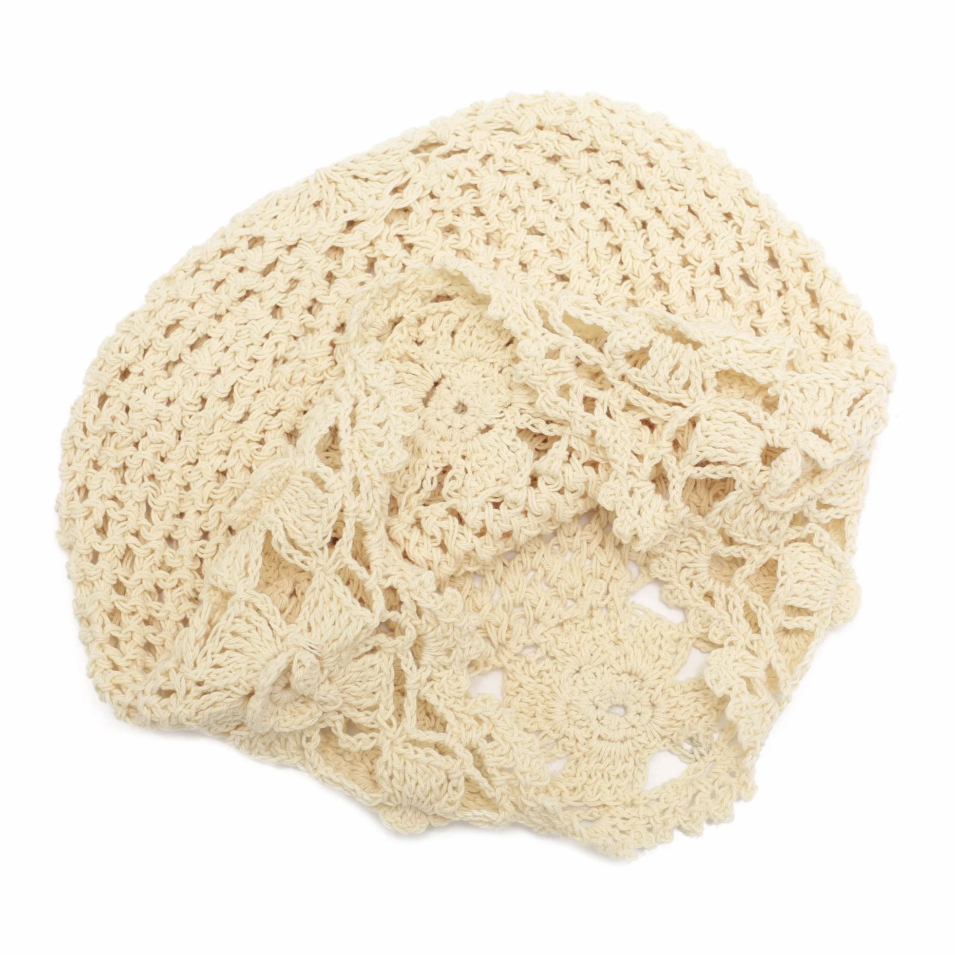 ZLYC Damska bawełniana szydełkowana luźna czapka beanie, ręcznie robiona, dzianinowa letnia czapka z czaszką