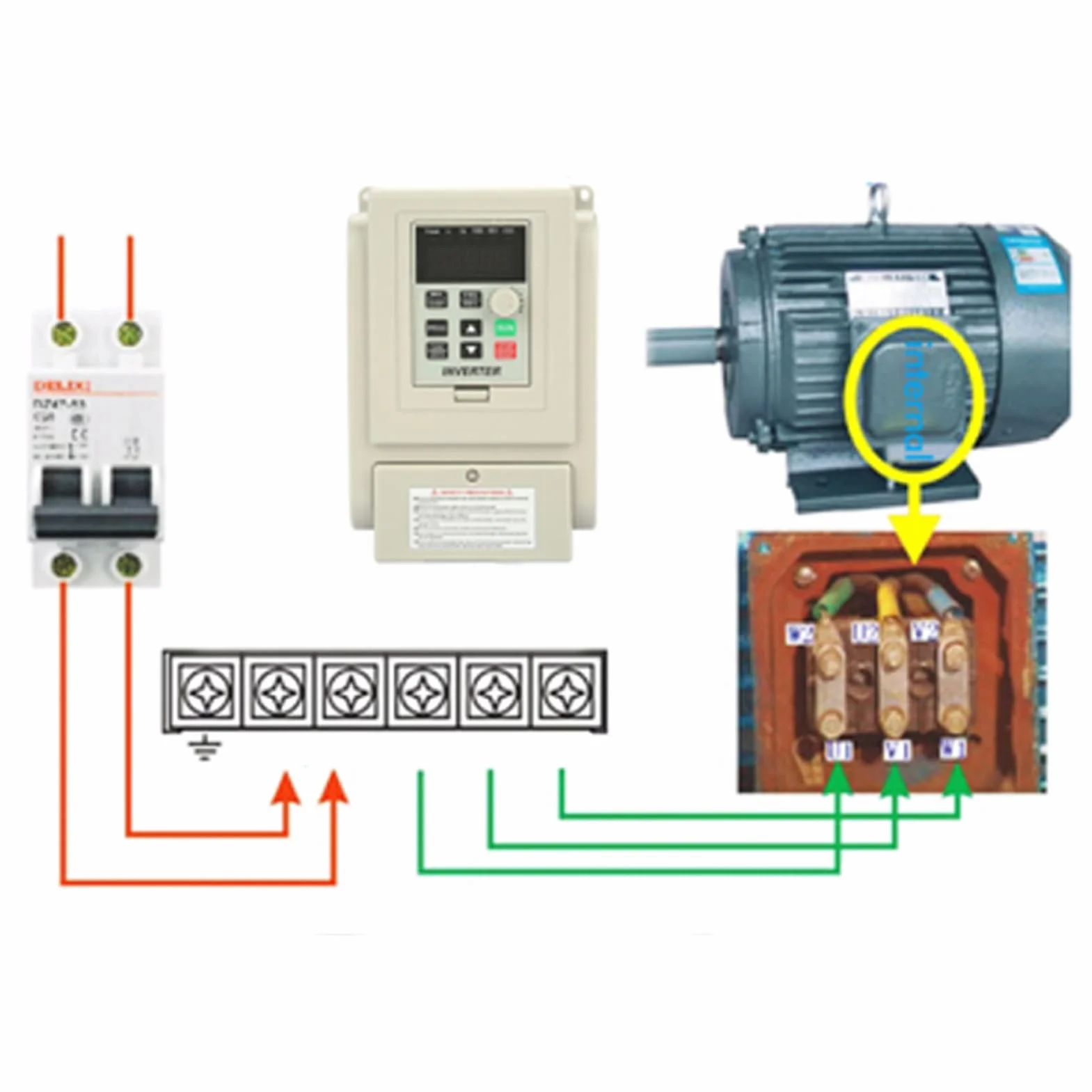 Jednofazowy przetwornik częstotliwości VOBOR 220 VAC, regulator prędkości VFD do trójfazowych silników AC 2,2 kW