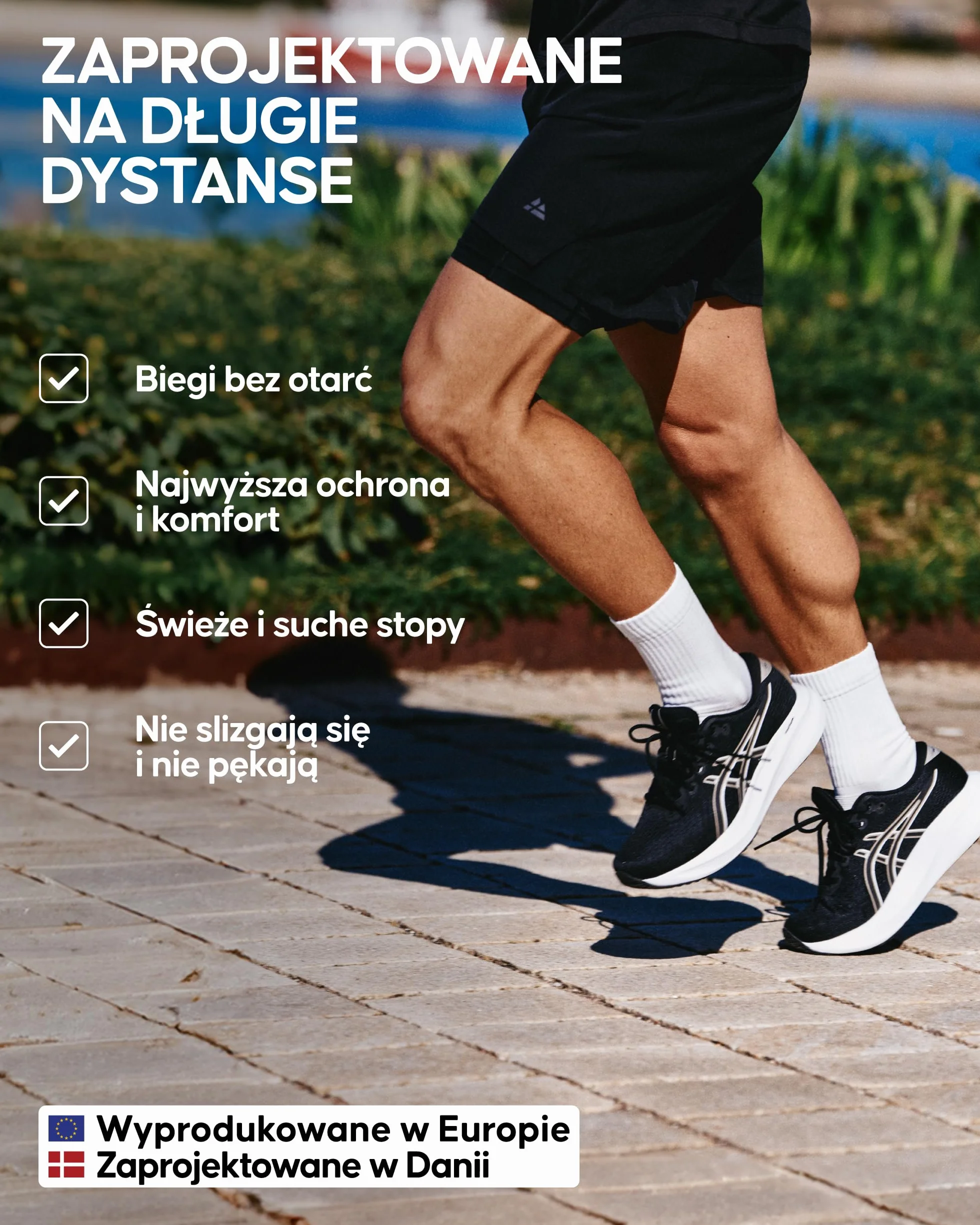 DANISH ENDURANCE Amortyzowane Skarpety do Biegania na Długie Dystanse, Przeciw Pęcherzom, Odprowadzające Wilgoć, dla Mężczyzn i Kobiet, 3 lub 5-Pak