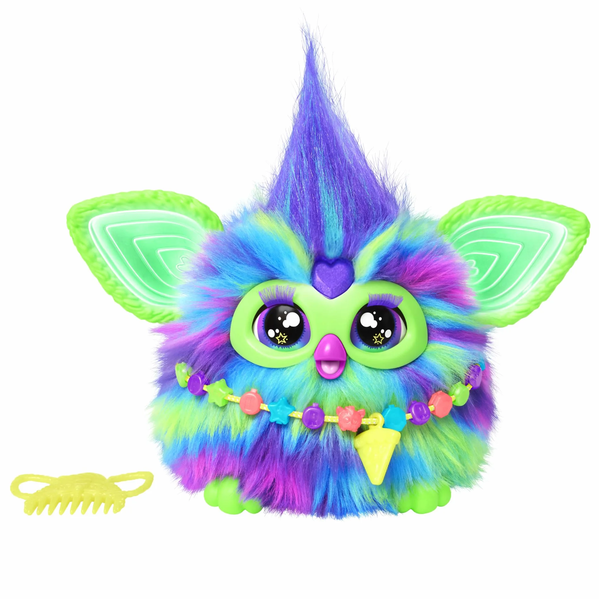 Hasbro Furby Galaxy Elektroniczna pluszowa zabawka dla dzieci i dziewczynek od 6 lat, pluszowa zabawka ze światłami, dźwiękiem i 5 trybami głosowymi, wielokolorowa zabawka świąteczna kolekcjonerska