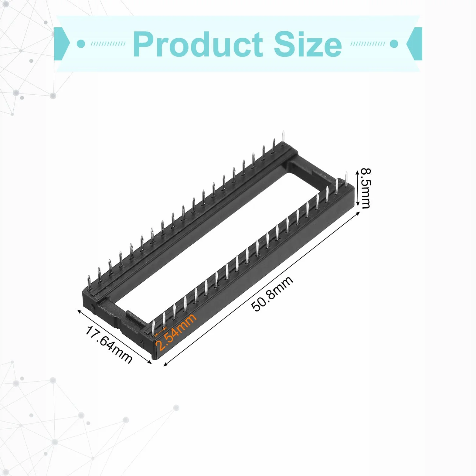 QUARKZMAN 10 sztuk DIP IC Chip Socket Adapter 40 Pin IC Asortyment Kit 2,54 mm/0,1" Pitch do projektu Breadboard, PCB Board Design