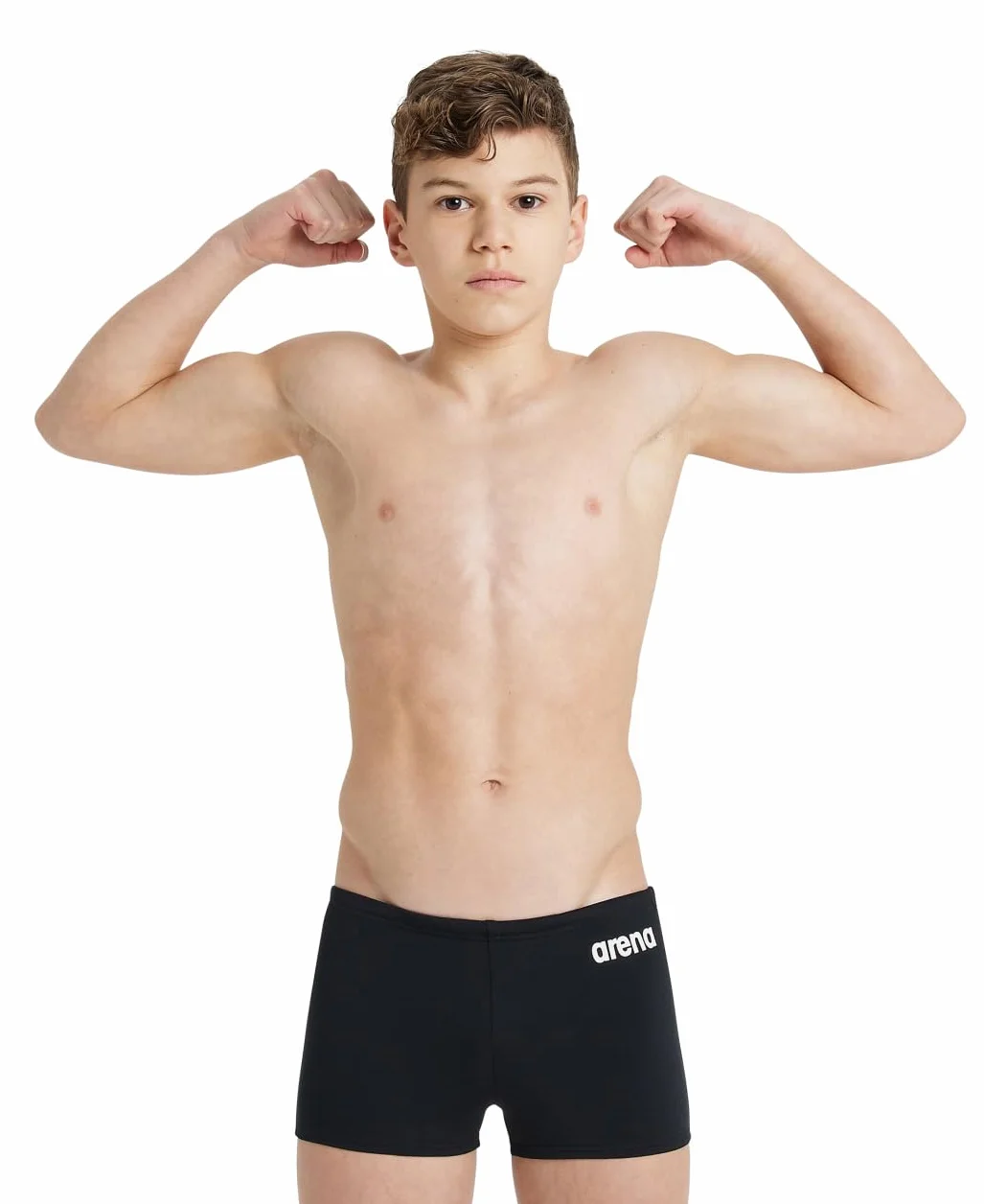 ARENA Chłopięce spodenki kąpielowe Team Swim Solid Shorts czarno-białe 14-15 lat