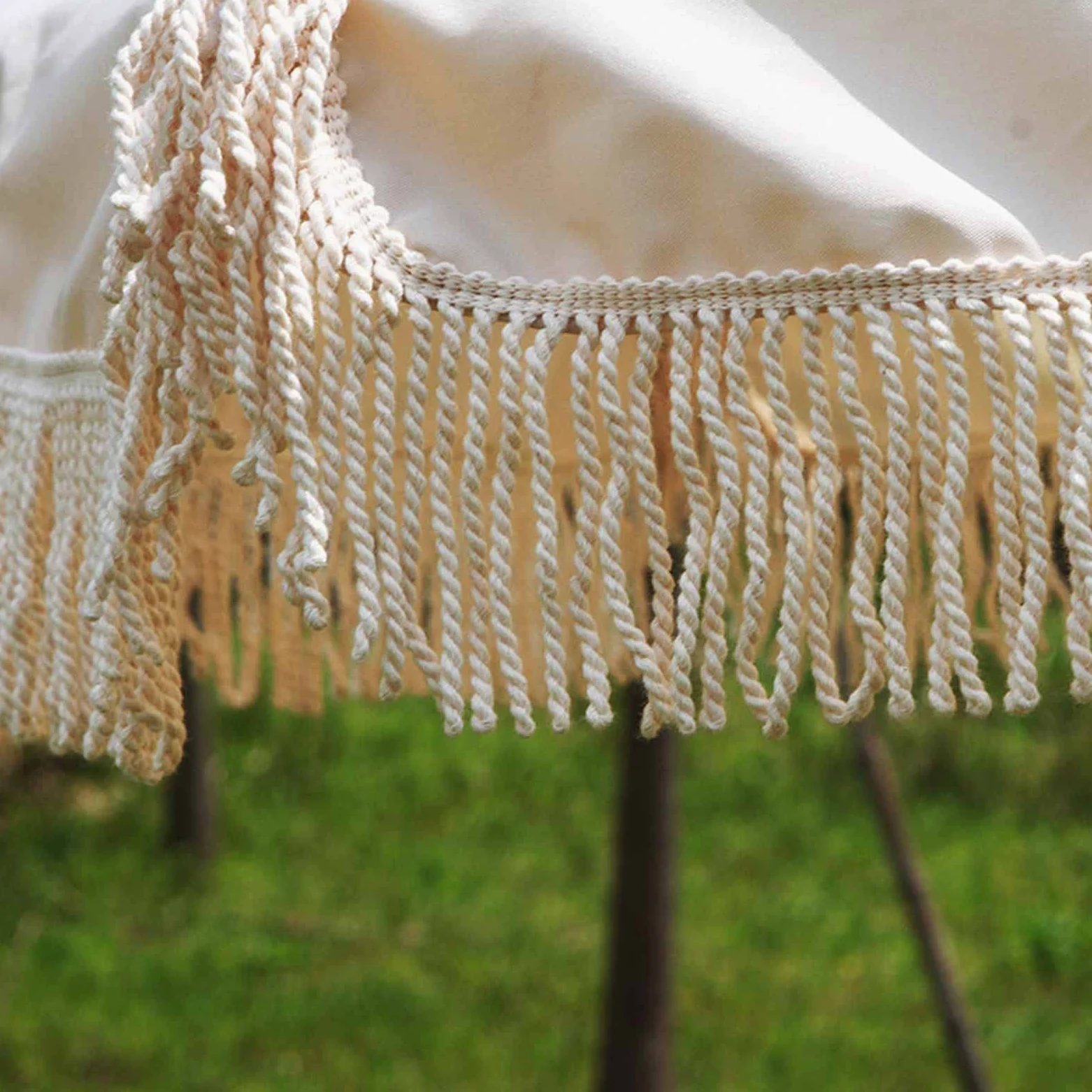 Parasol, Beżowy Frędzel, Parasol Ogrodowy, Parasol Kempingowy, Parasol Plażowy Z Frędzlami, Ochrona Przed Słońcem,Wit