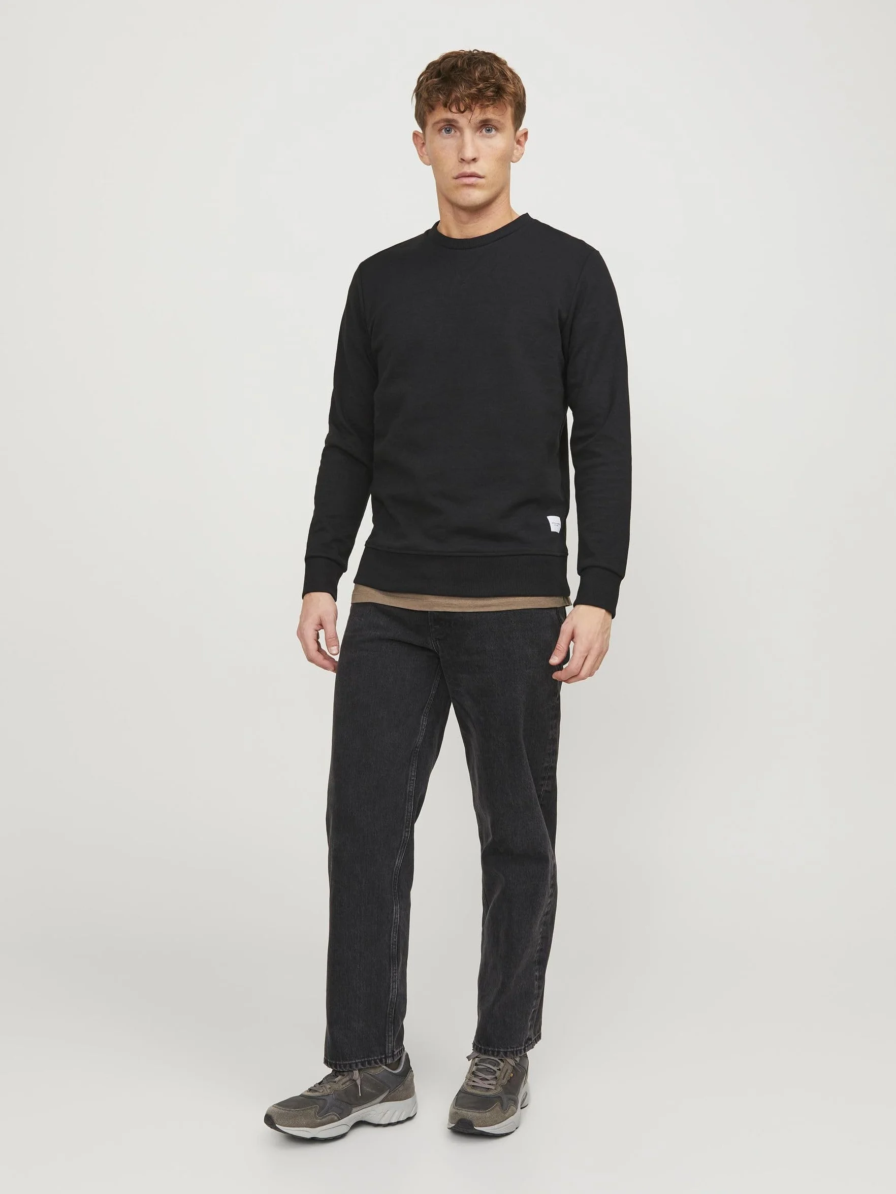 Jack & Jones Mężczyźni Jjebasic Sweat Crew Neck Noos Bluza, Czarny, XL