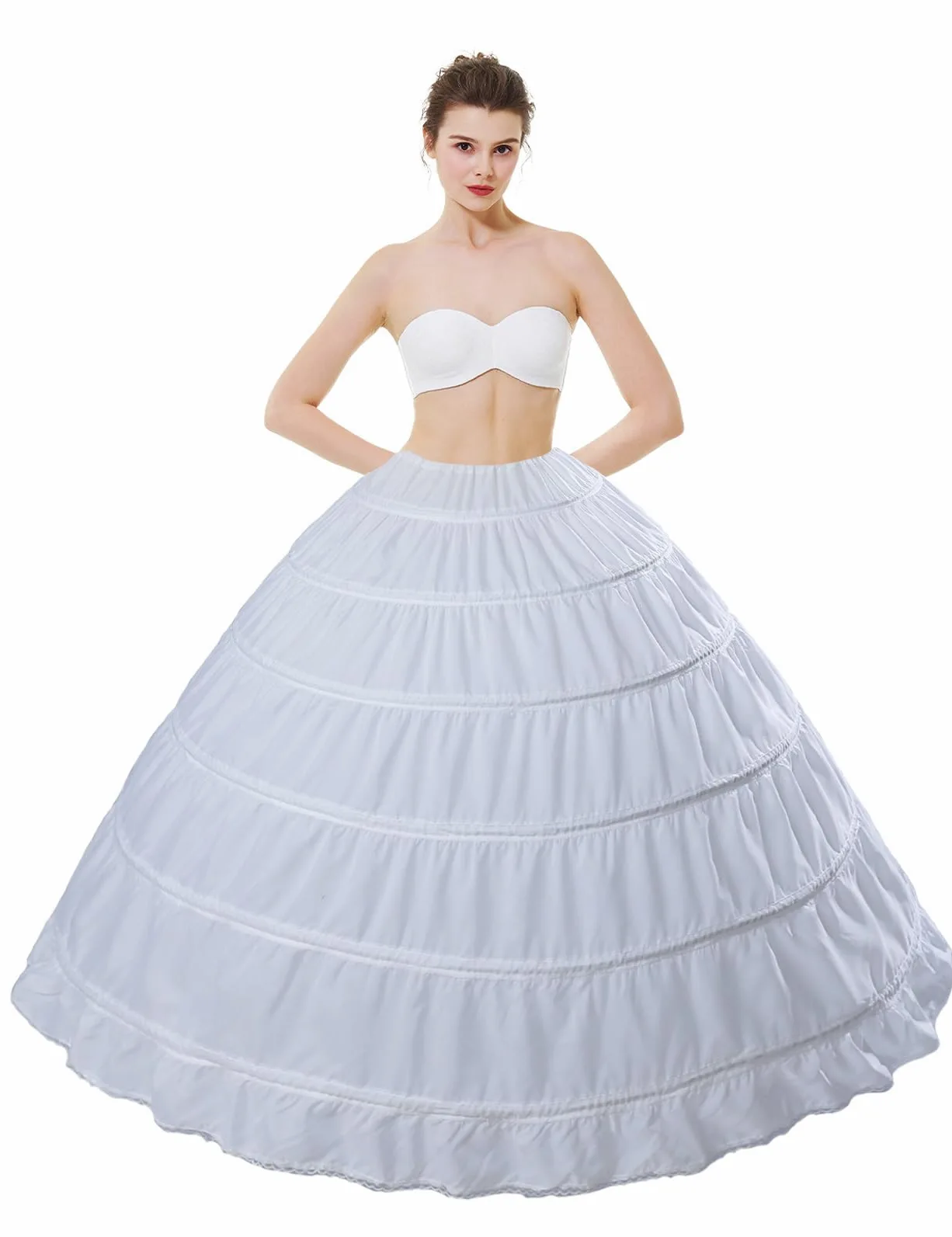 BEAUTELICATE Halka Spódnica Crinoline Full A-Line 6 Opon Petticoat Spódnica do Obręczy na Wesele Karnawałowy Kostium Panny Młodej Sukienka Księżniczka Sukienka 9 Kolorów