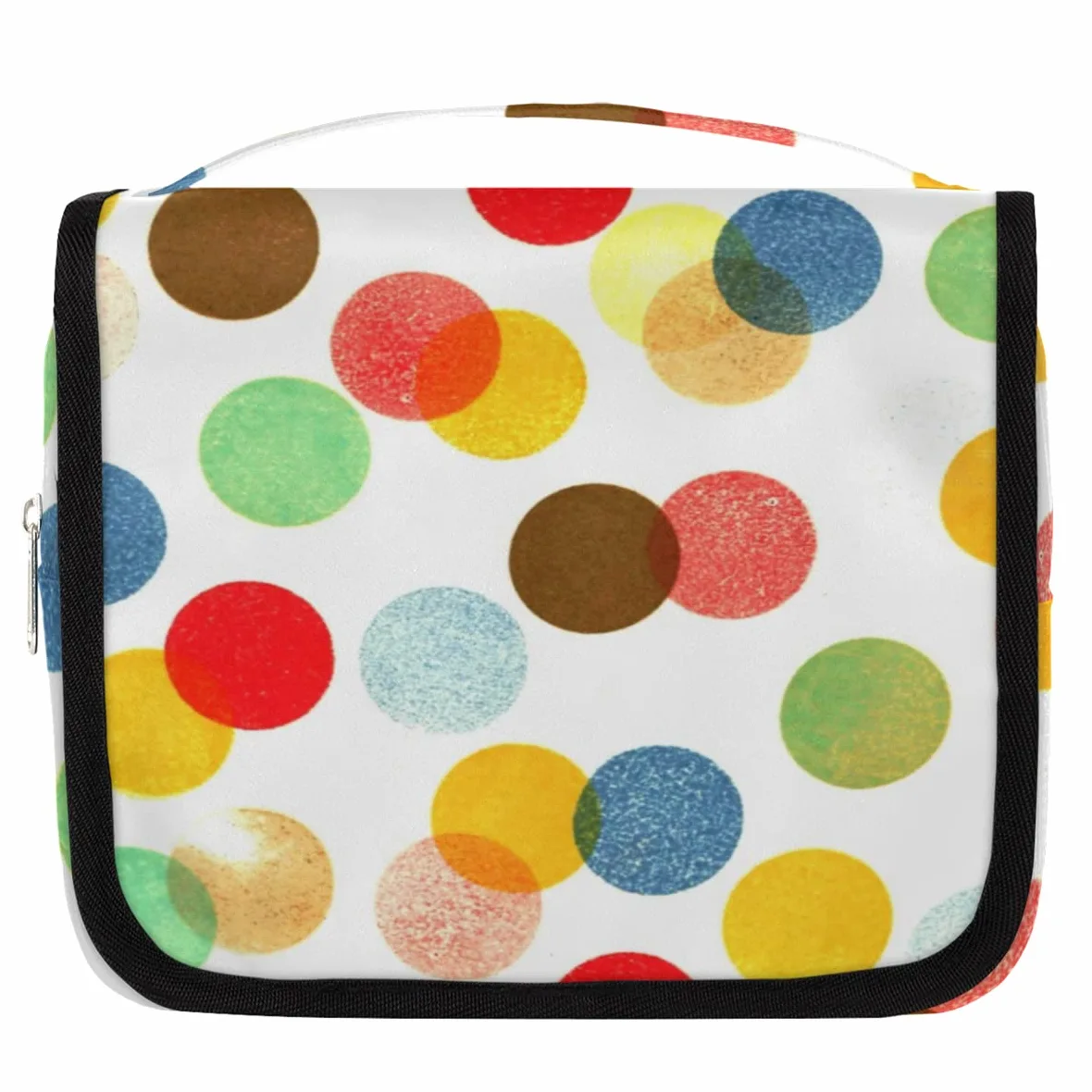 Kosmetyczka podróżna w kropki kolorowa torebka do mycia torebka unisex wiszące przybory toaletowe organizer na kosmetyki, wielobarwny, Jeden rozmiar
