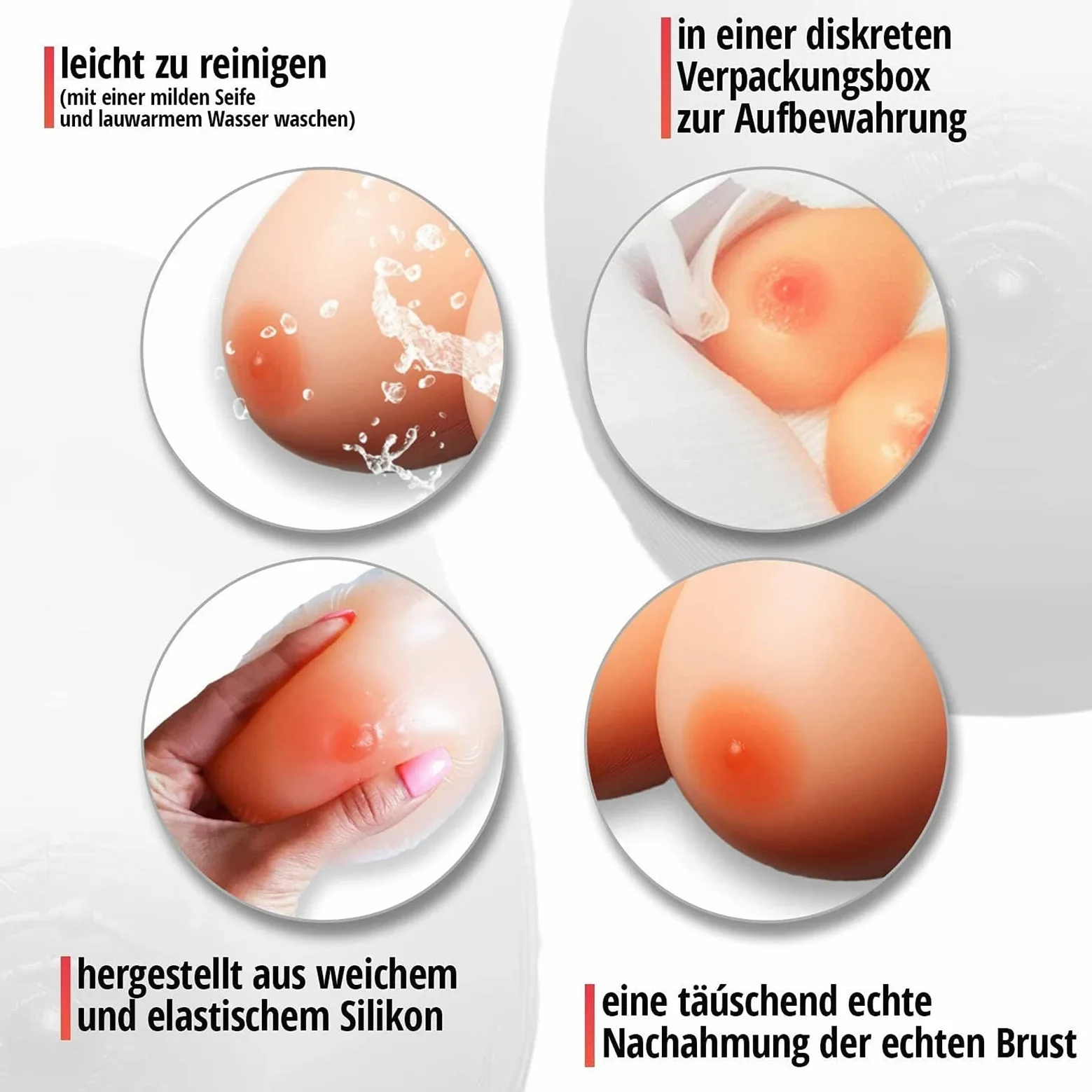 Silikonowe formy piersi do mastektomii proteza wkładki do biustonosza wkładki w kształcie kropli wody 1 para, lepki wzmacniacz piersi do biustonosza sportowego, strojów kąpielowych i bikini (kolor: brązowy, rozmiar: HH)